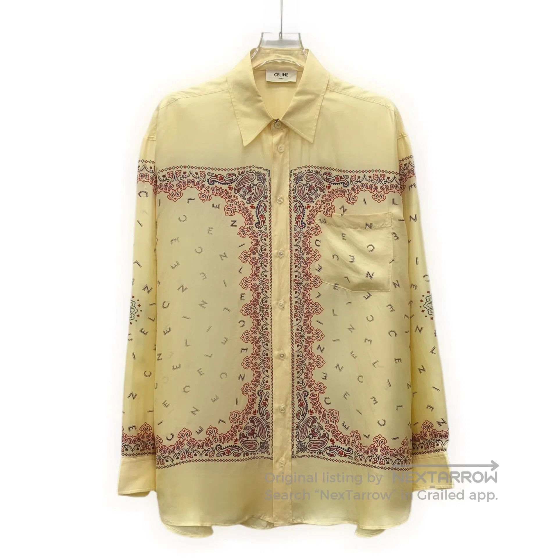 Celine Celine 2020SS Yellow silk polka dot shirt | Grailed