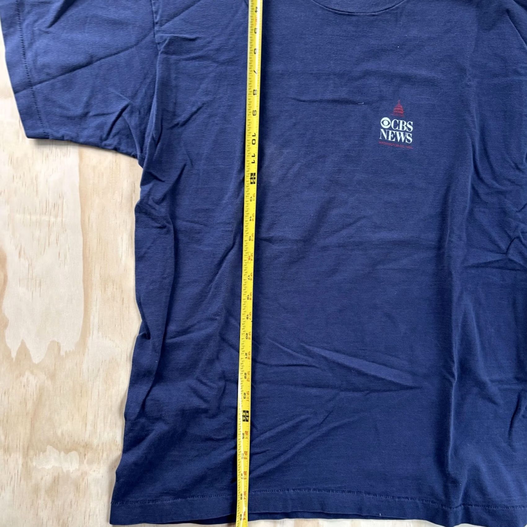 Fruit Of The Loom VINTAGE CBS News Shirt Mens XL Blue Fruit Of The Loom Logo Tee T-Shirt 90s Size US XL / EU 56 / 4 - 4 Thumbnail