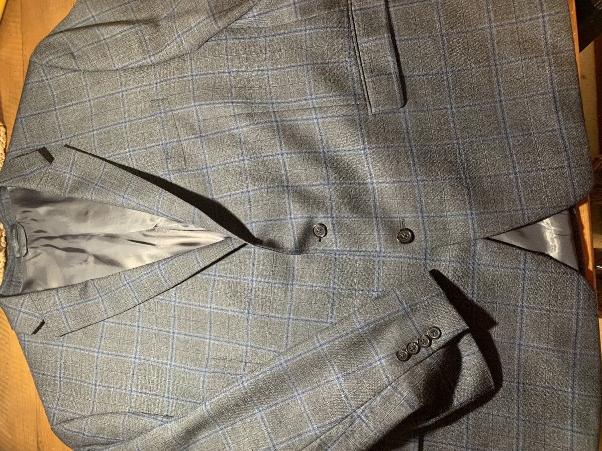 image of Lauren Ralph Lauren Ralph Laurent Grey/blue Plaid Blazer, Men's (Size 54R)