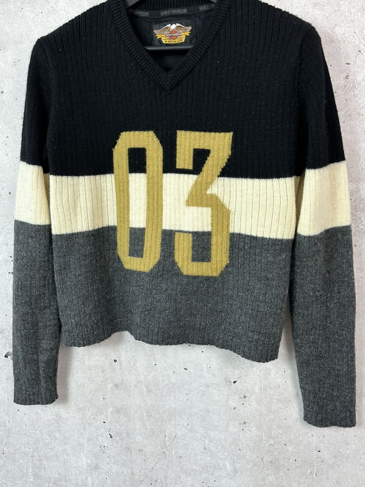 Vintage Vintage Harley Davidson Wool Made in Japan Sweater Size XL / US 12-14 / IT 48-50 - 4 Thumbnail