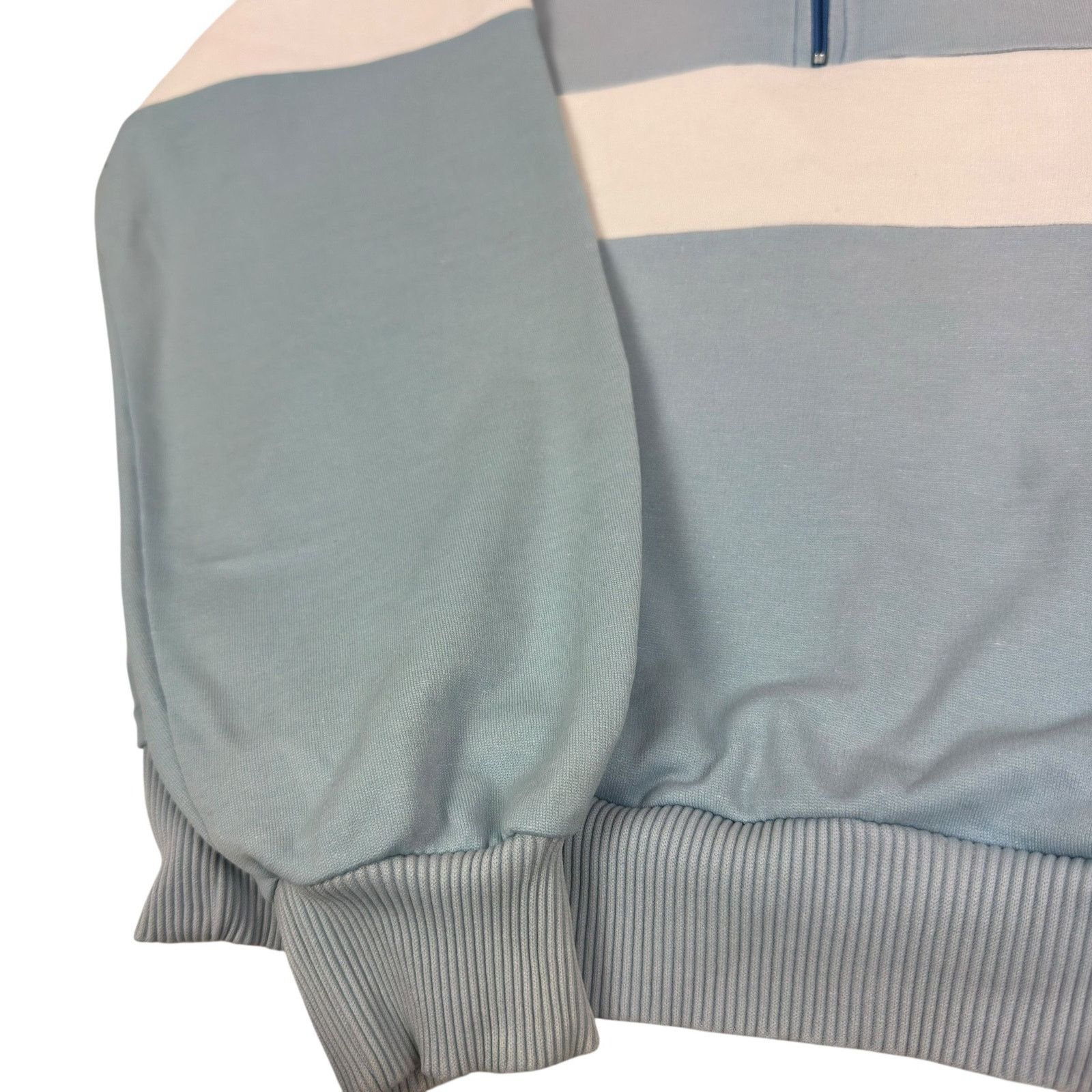 Adidas Adidas Men's Blue White 3 Stripes Long Sleeve 1/4 Zip Jacket Size US M / EU 48-50 / 2 - 6 Thumbnail