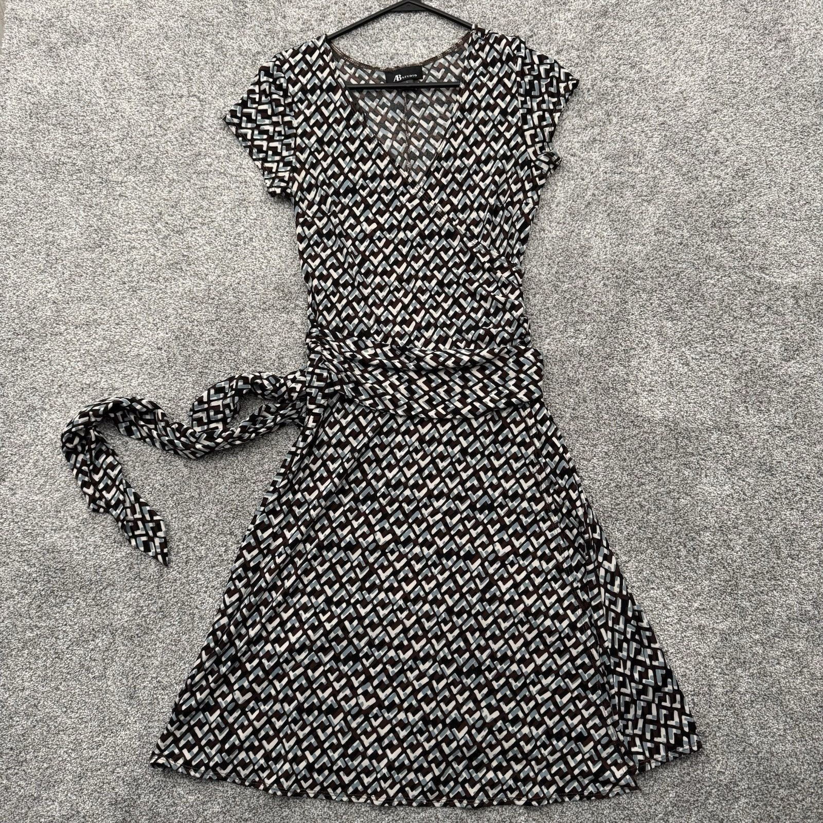 Other AB Studio Wrap Dress Small Boho Geometric Retro Y2K Inspired Size S / US 4 / IT 40 - 1 Thumbnail