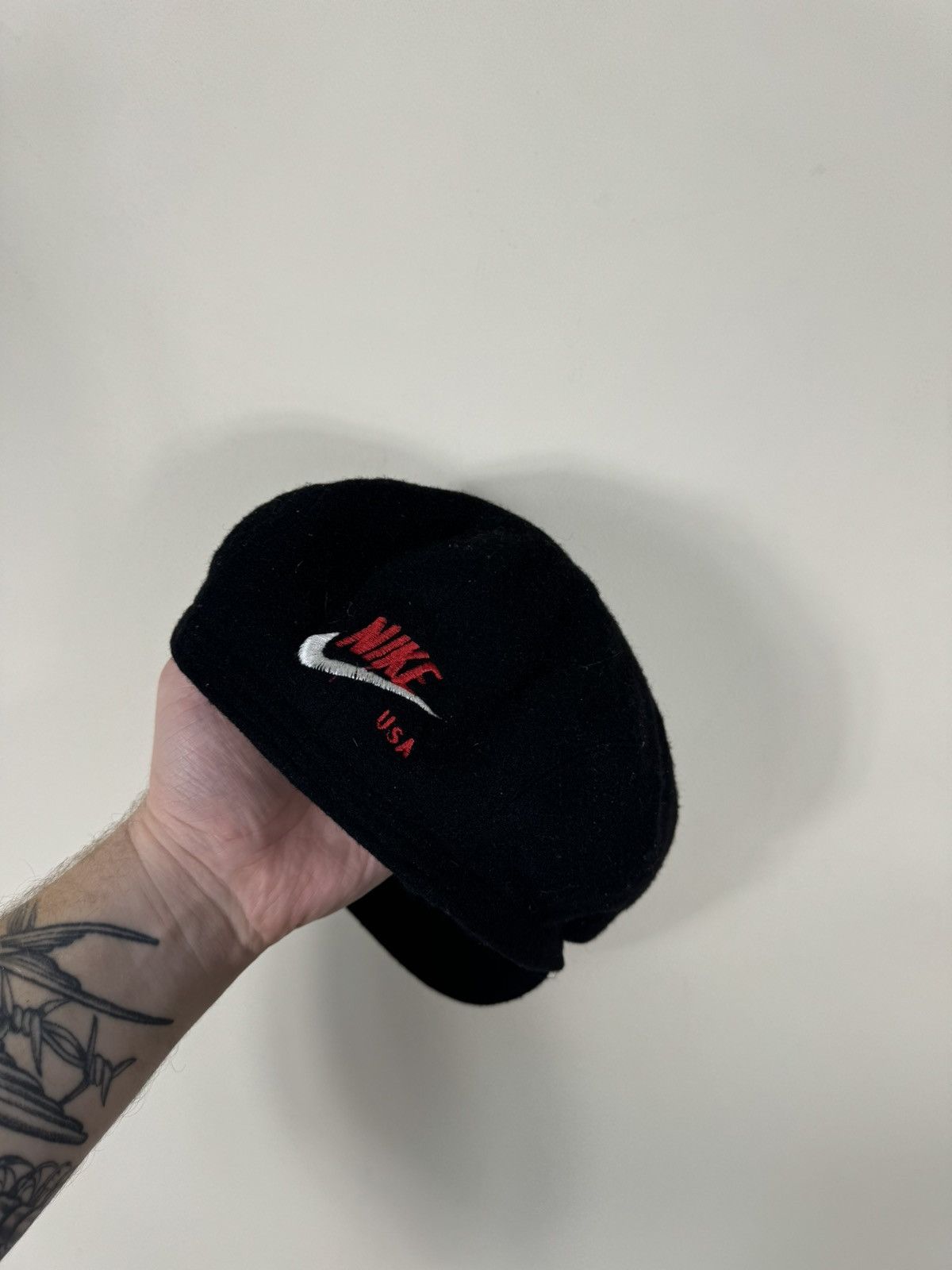 Nike × Vintage Vintage Nike USA 90s Baretta/Flat Hat Big Swoosh Size ONE SIZE - 4 Thumbnail