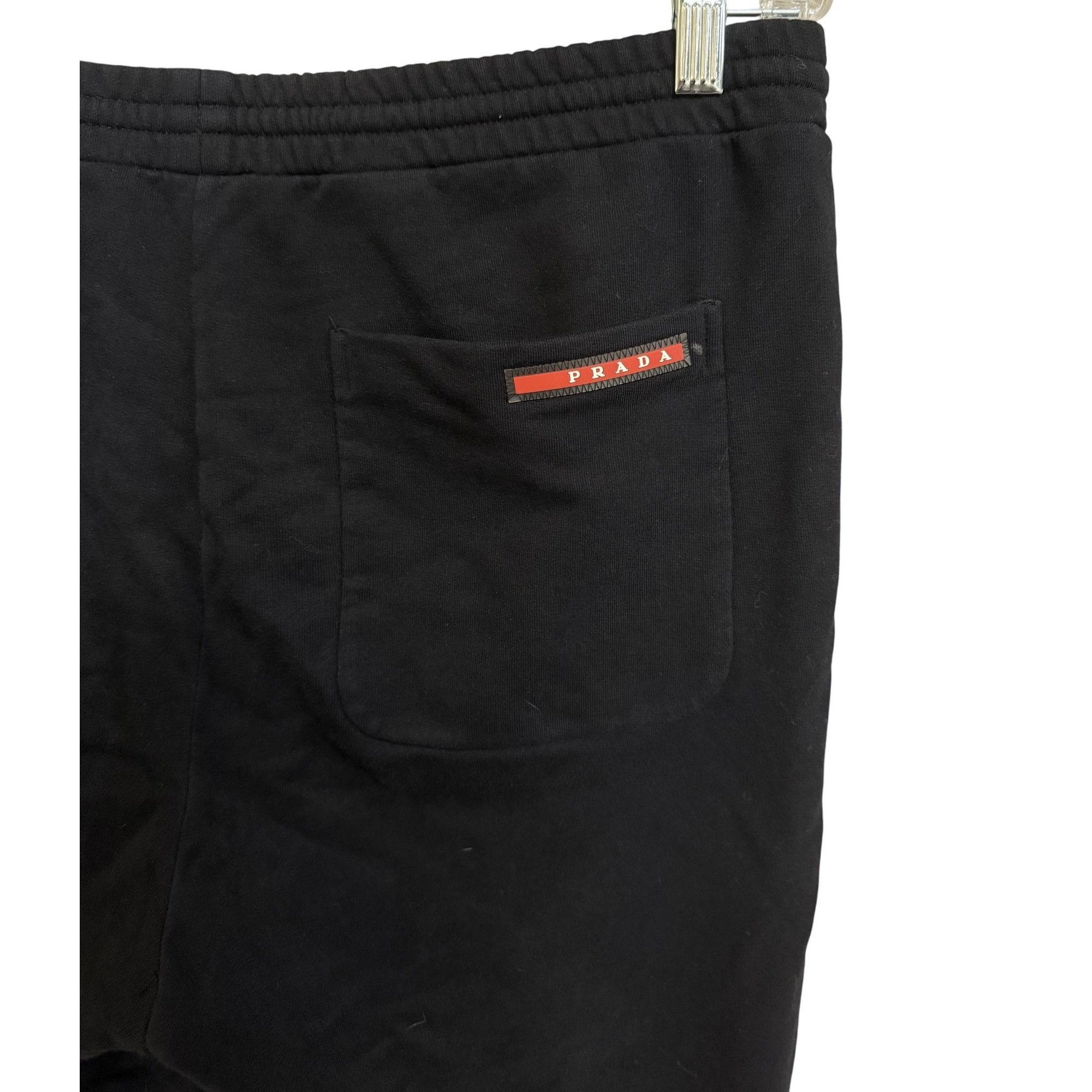 Prada Prada Black Mens Cotton Jogger Pants With Elastic Waistband Size US 34 / EU 50 - 4 Thumbnail