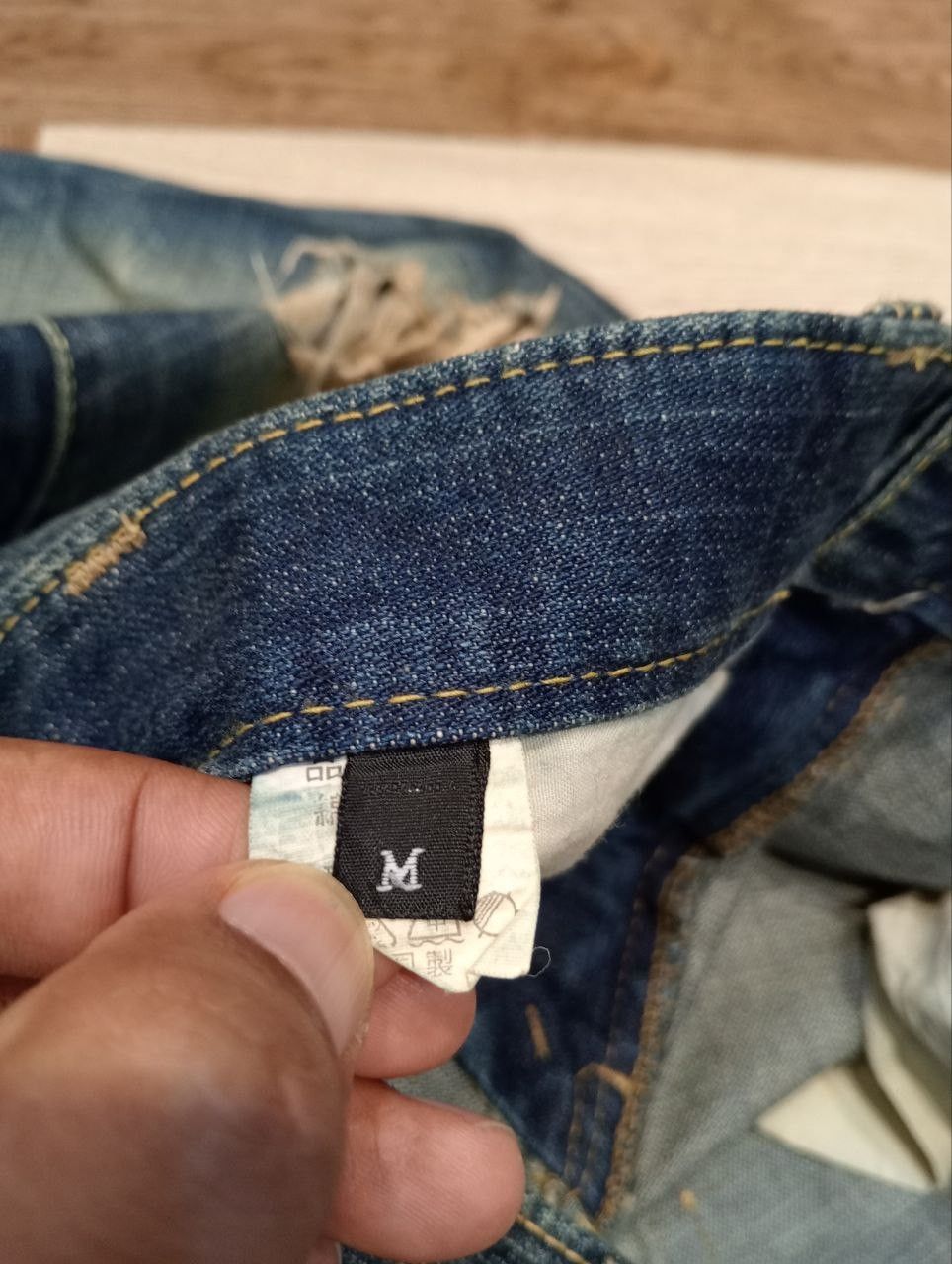 If Six Was Nine OZZ FIRST PINBALL BLUE DISTRESSED FLARED PANTS Size US 32 / EU 48 - 8 Thumbnail