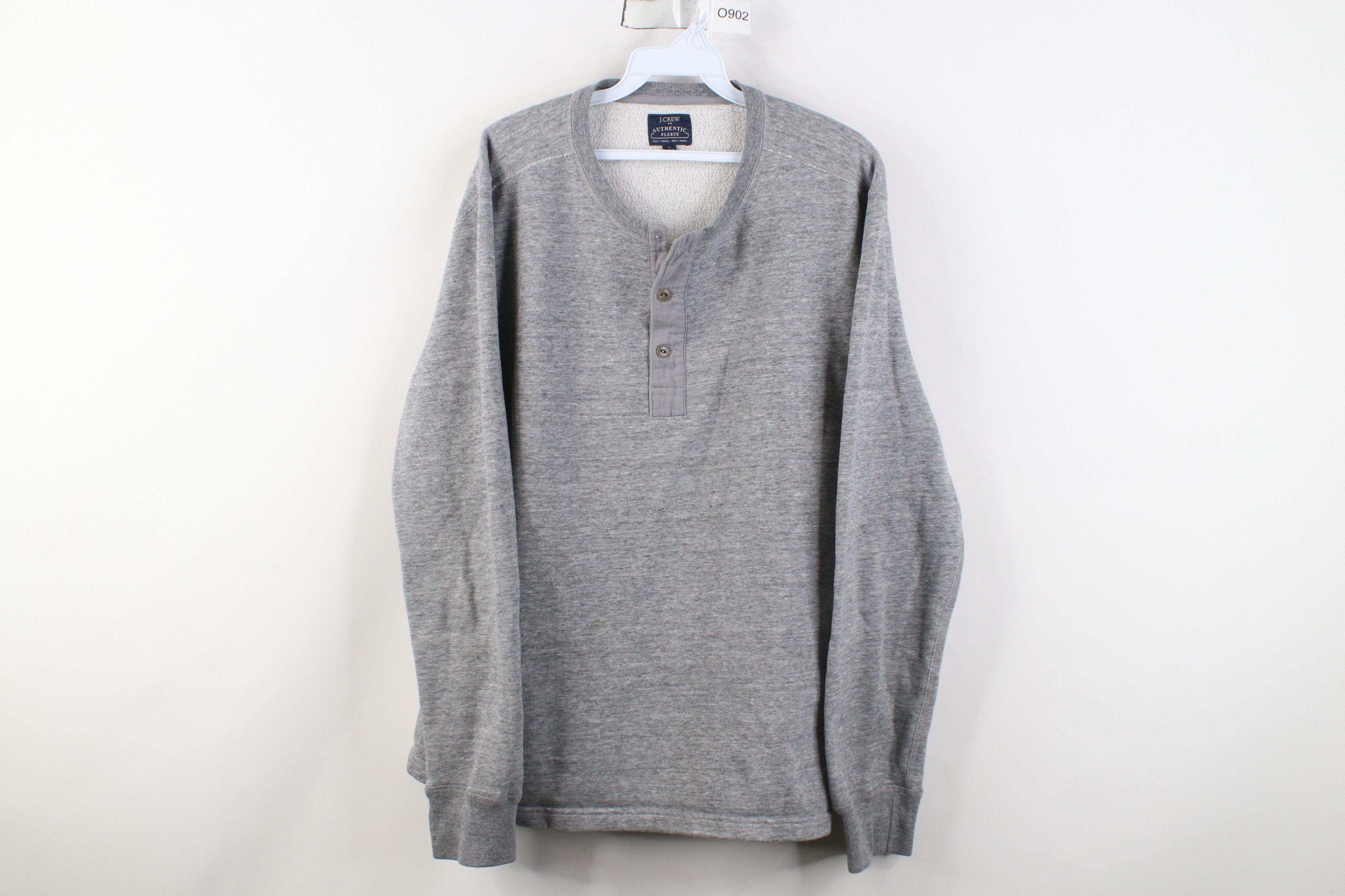 J.Crew Y2K J Crew Authentic Fleece Long Sleeve Henley Sweatshirt Size US L / EU 52-54 / 3 - 1 Thumbnail