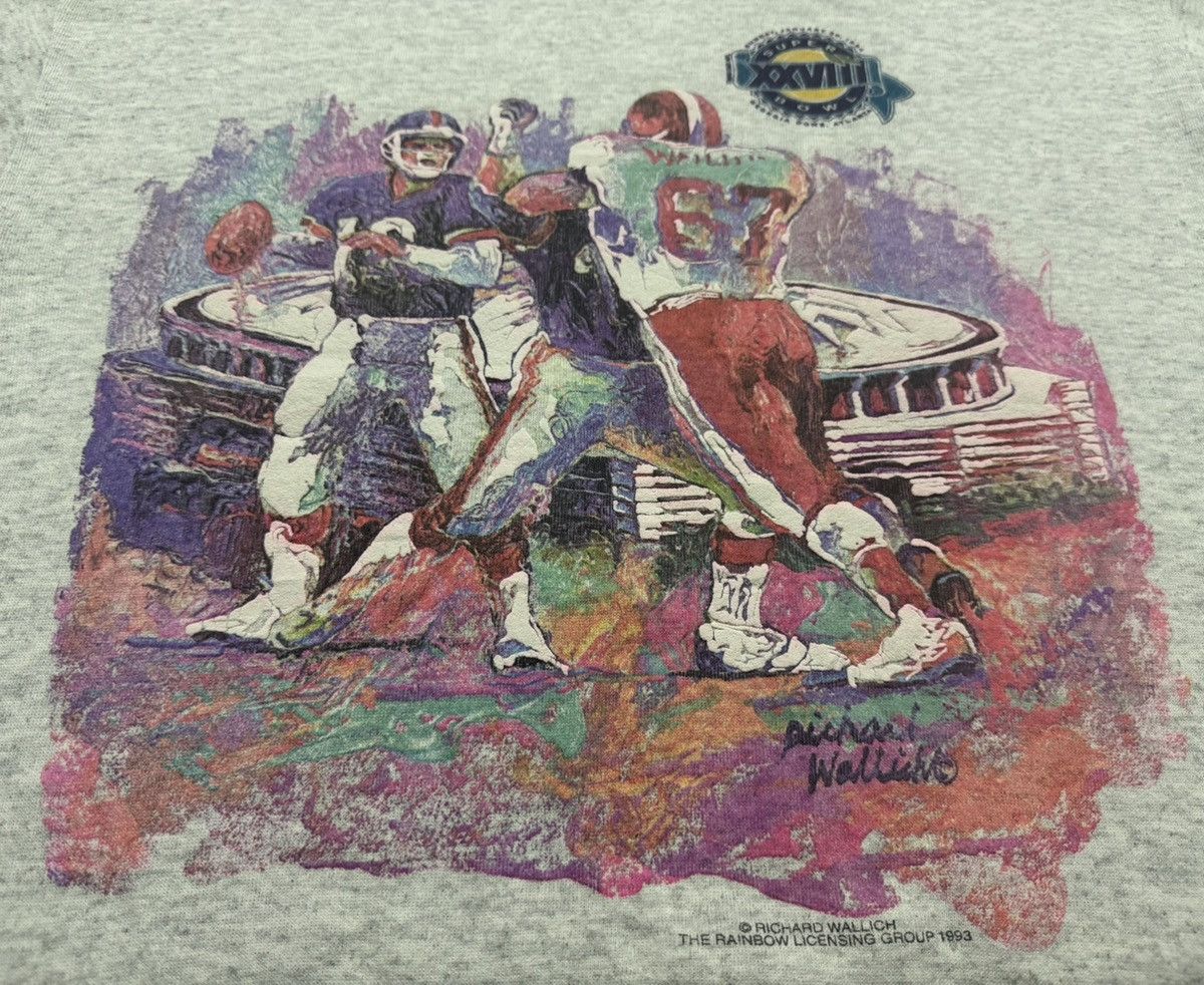 Vintage Vintage 90’s Super Bowl Richard Wallich Art Nice Design Size US XL / EU 56 / 4 - 3 Thumbnail