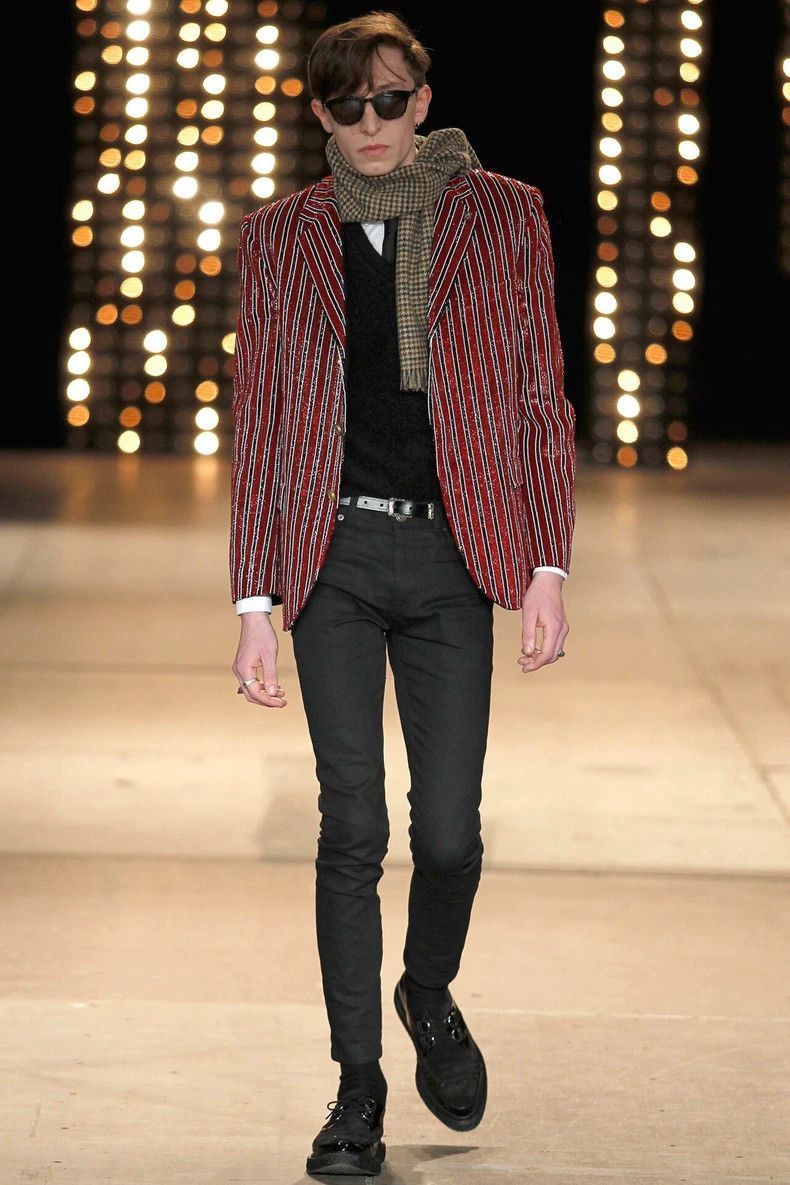 Saint Laurent Paris Saint Laurent Paris Black and red striped suit jacket-2506 Size US S / EU 44-46 / 1 - 7 Thumbnail