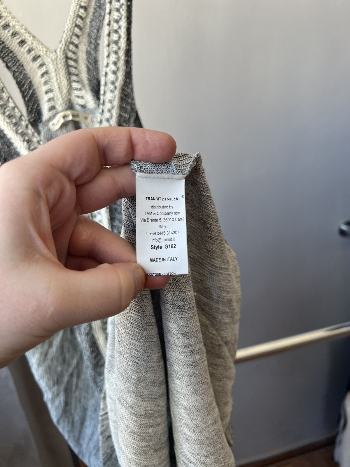 Transit TRANSIT PAR SUCH MADE IN ITALY ASYMMETRICAL WOMEN GRAY DRESS Size XS / US 0-2 / IT 36-38 - 7 Thumbnail