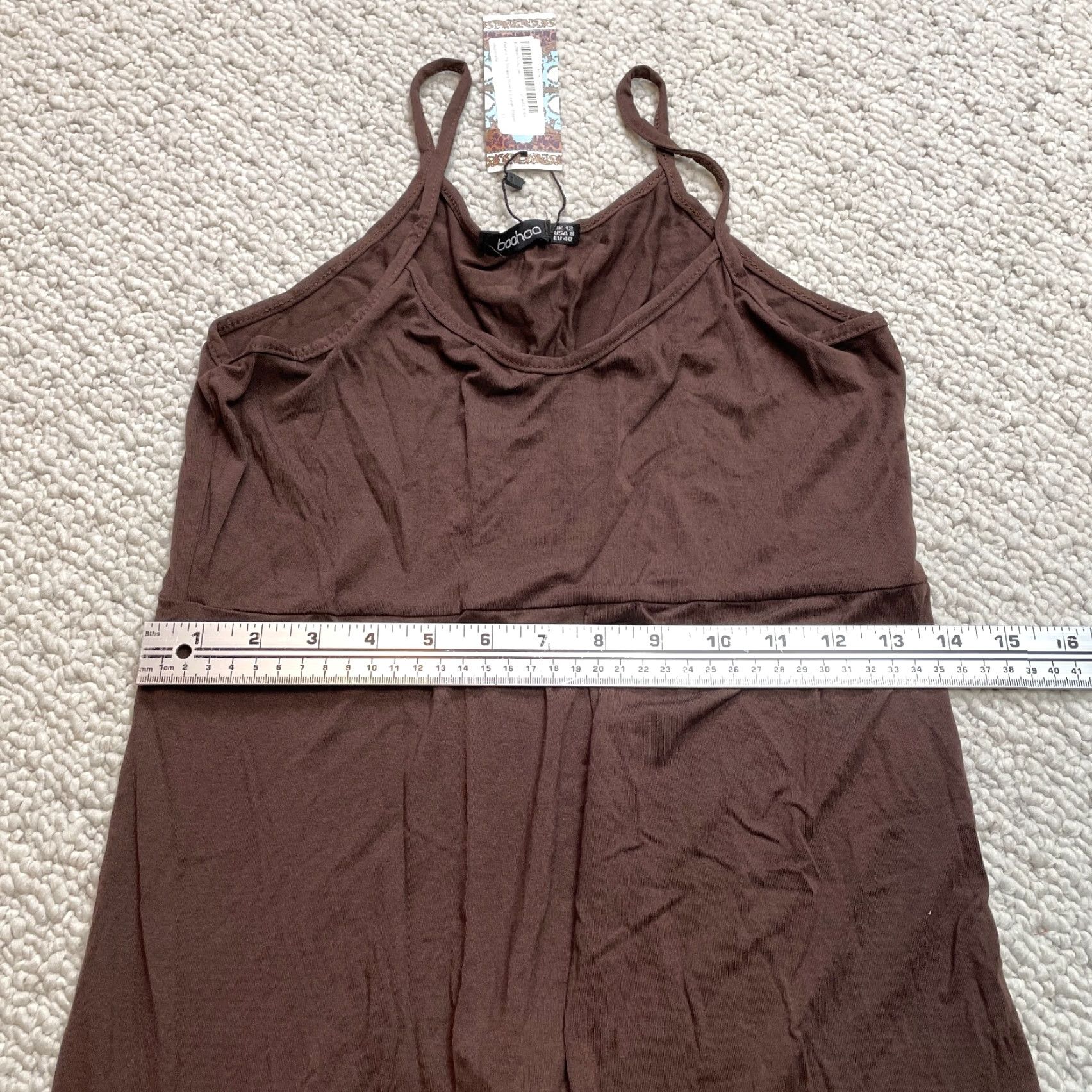 Boohoo Boohoo Romper Jumpsuit Brown Sleeveless Maternity One-Piece V-Neck Pullover 8 New NW Women’s Regular Size Type Size 30" / US 8 / IT 44 - 6 Thumbnail