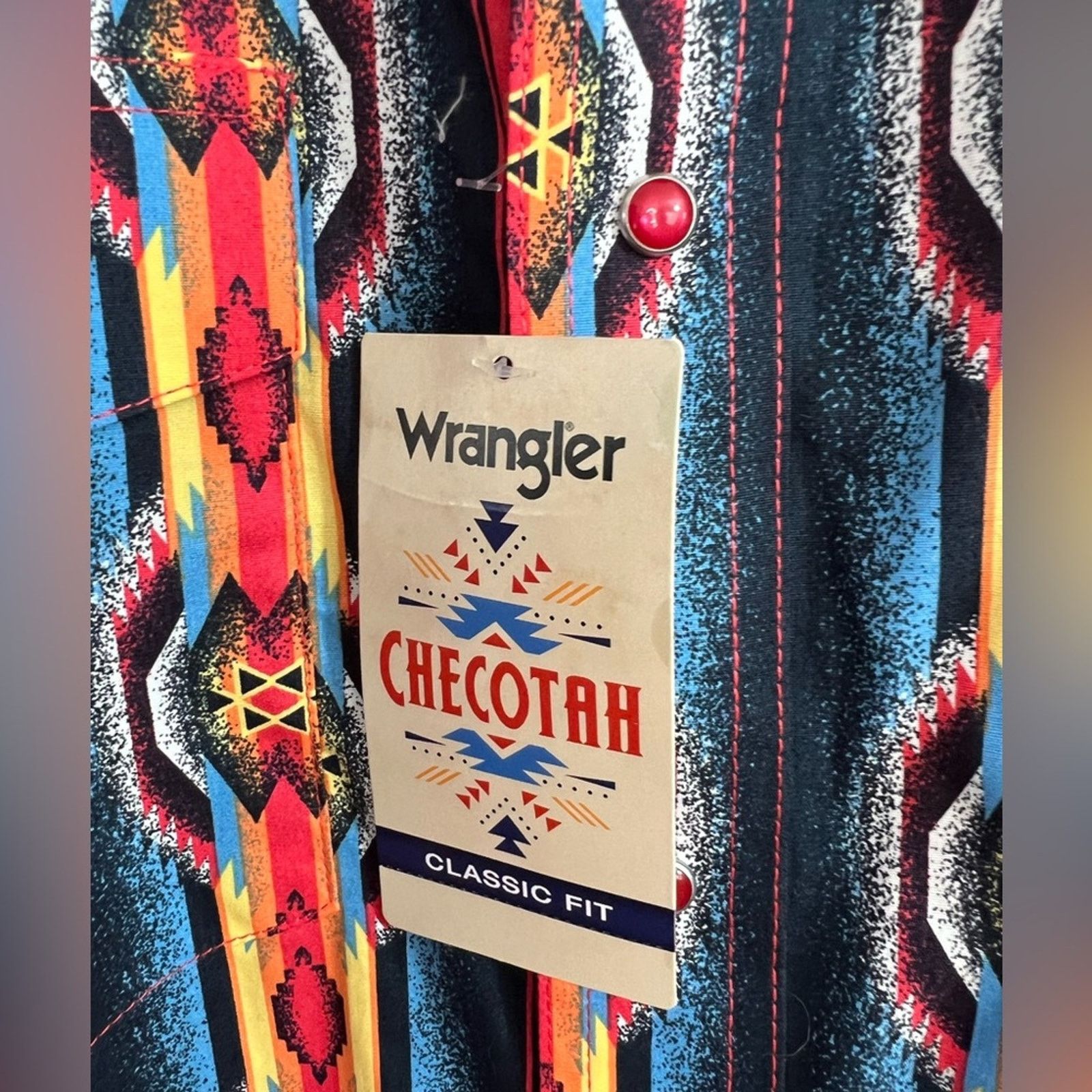 Wrangler New Wrangler Checotah Western Snap Button Shirt Red Flame Size US XXL / EU 58 / 5 - 5 Thumbnail