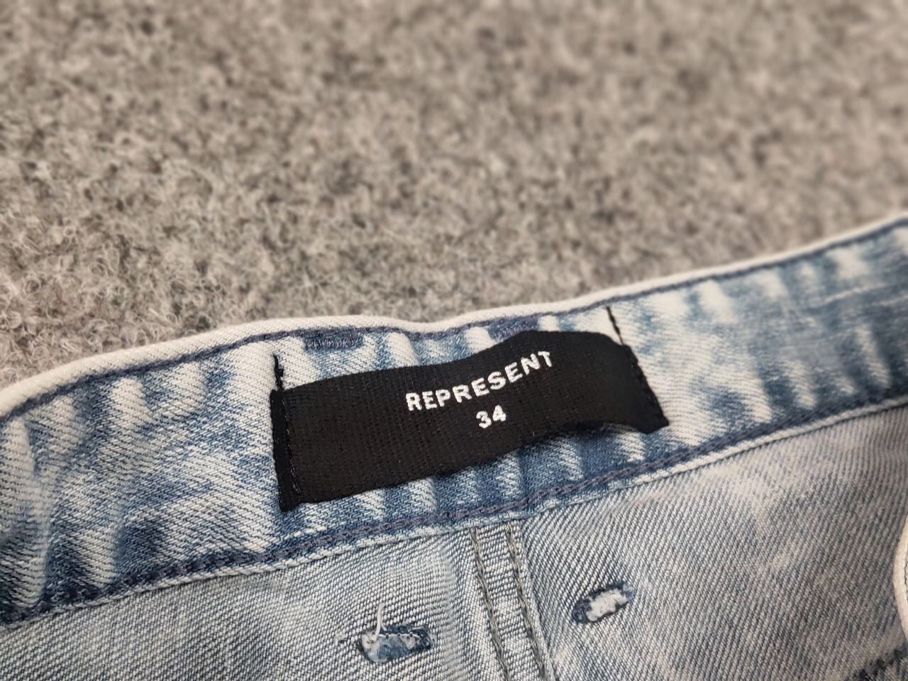 Represent Clo. Represent Design Blue Distressed Painted Denim Slim Jeans Size US 34 / EU 50 - 15 Thumbnail