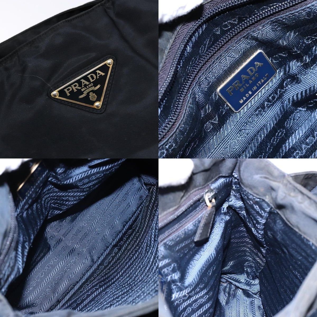 Prada PRADA Hand Bag Nylon Navy Gold Size ONE SIZE - 11 Thumbnail
