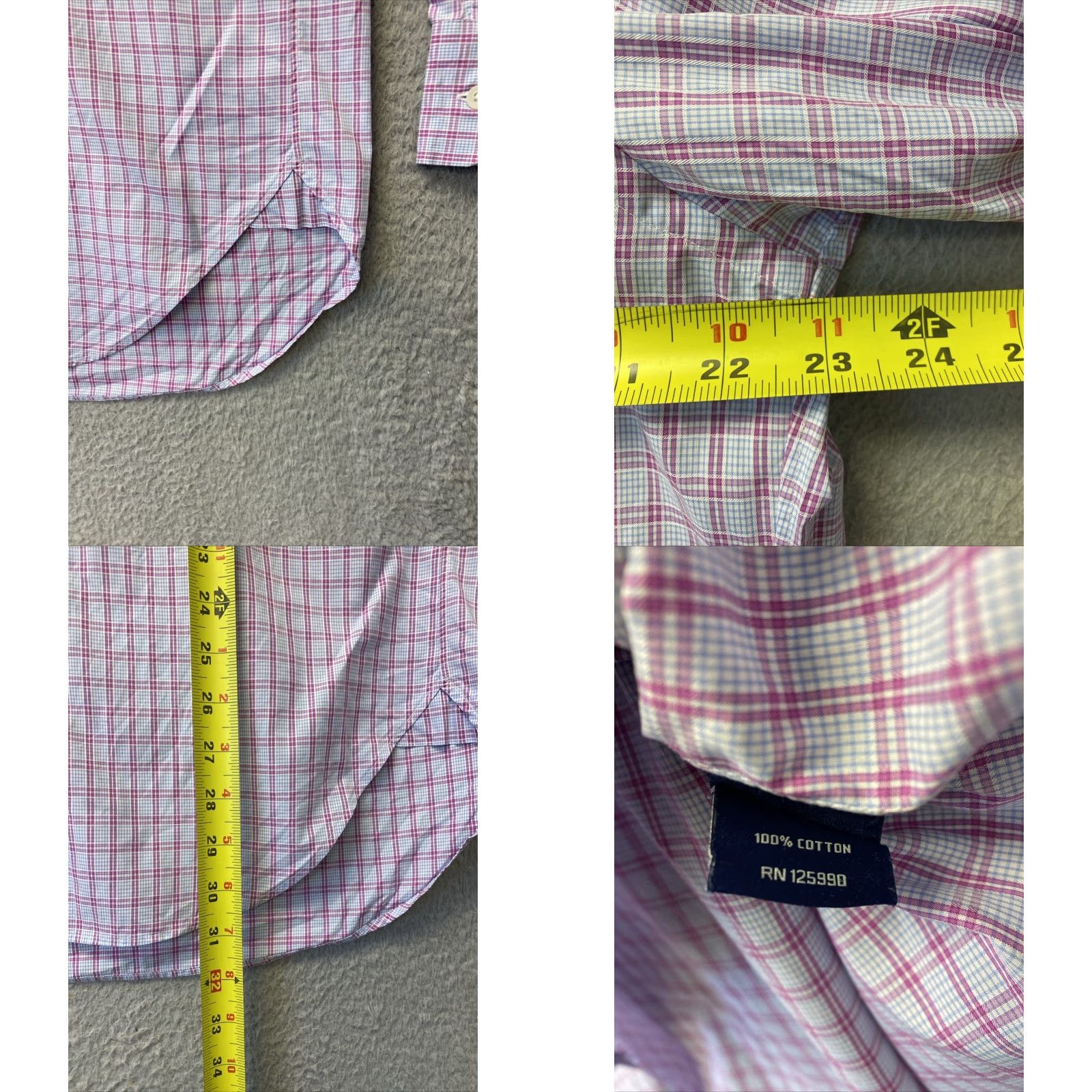 Faconnable Façonnable Shirt Mens Size L Pink Plaid Casual Button Up Long Sleeve /73-74 Size US L / EU 52-54 / 3 - 8 Thumbnail