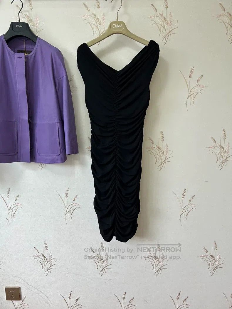 The Row The Row Black Pleated Dress Size M / US 6-8 / IT 42-44 - 2 Thumbnail