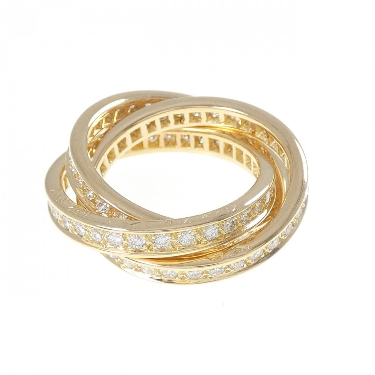 Cartier Cartier Cartier Three Bangles Au750 Diamond Ring Size 15 Precious Metal Ring CR47148000 DUTY FREE for USA Size ONE SIZE - 1 Thumbnail