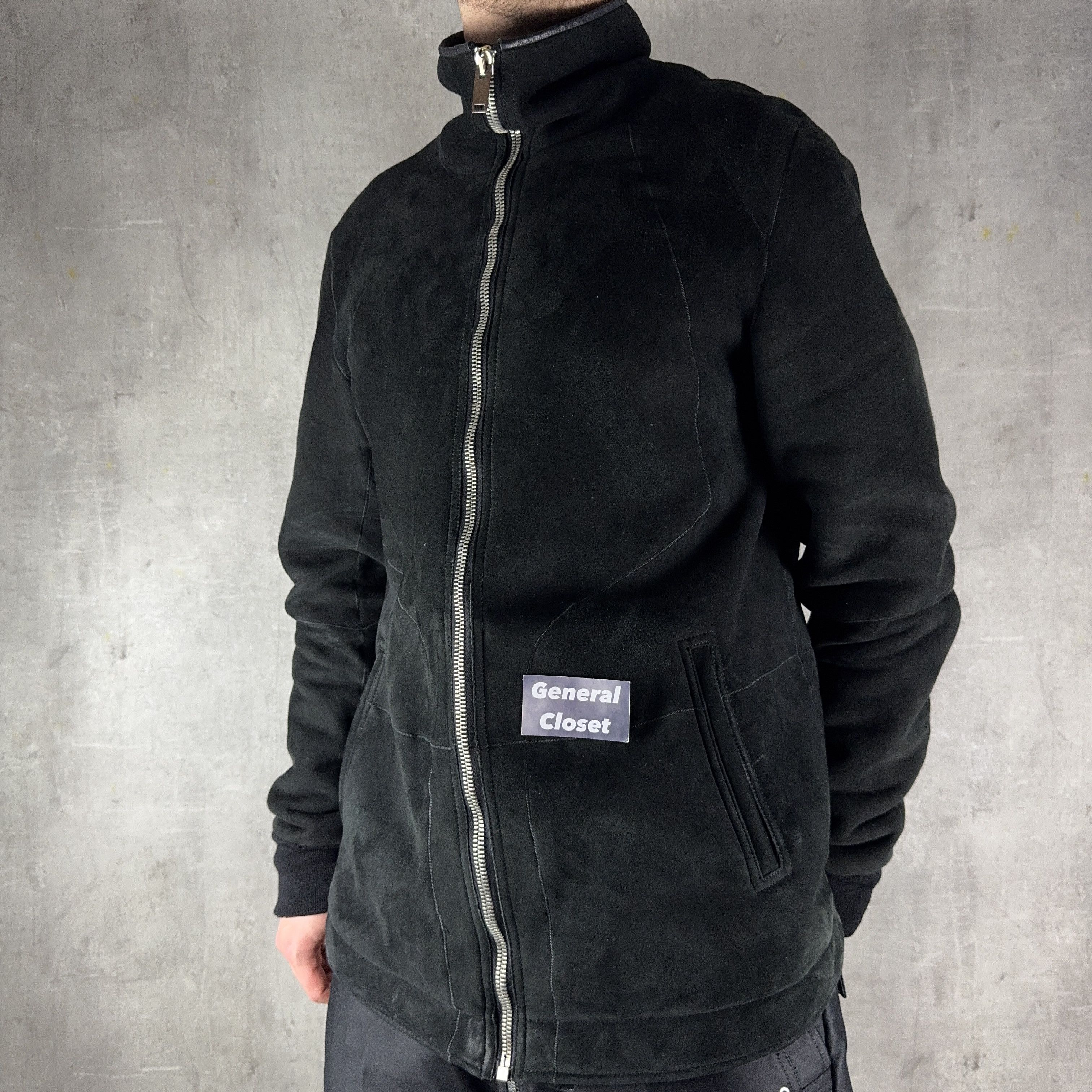 Rick Owens RICK OWENS Leather Suede Intarsia Shearling Jacket Size IT54 Size US XL / EU 56 / 4 - 4 Thumbnail