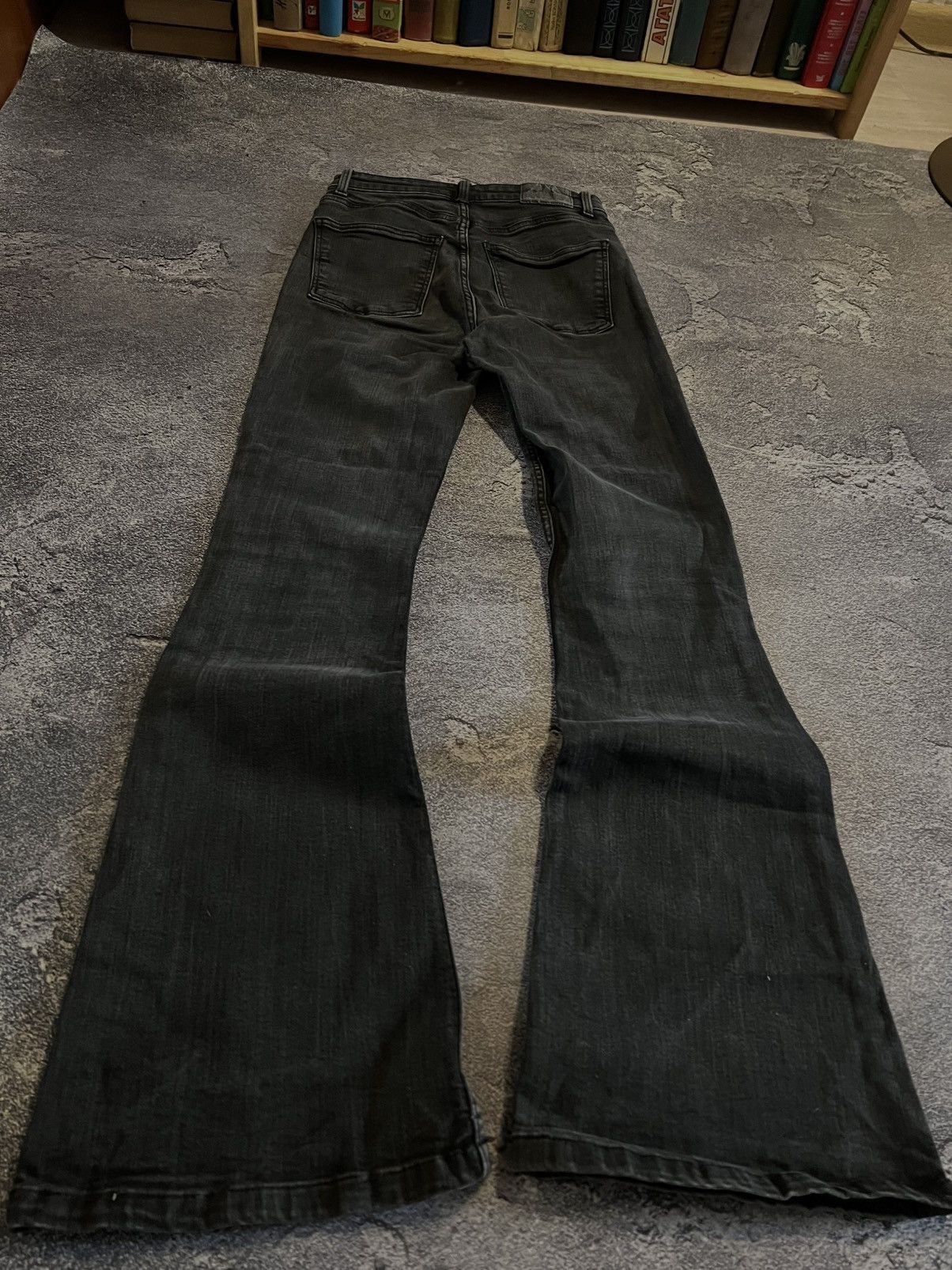 Japanese Brand CRAZY Underground Flared Y2K Archive Jean Avan-Garde Drip 90 Size US 29 - 2 Thumbnail