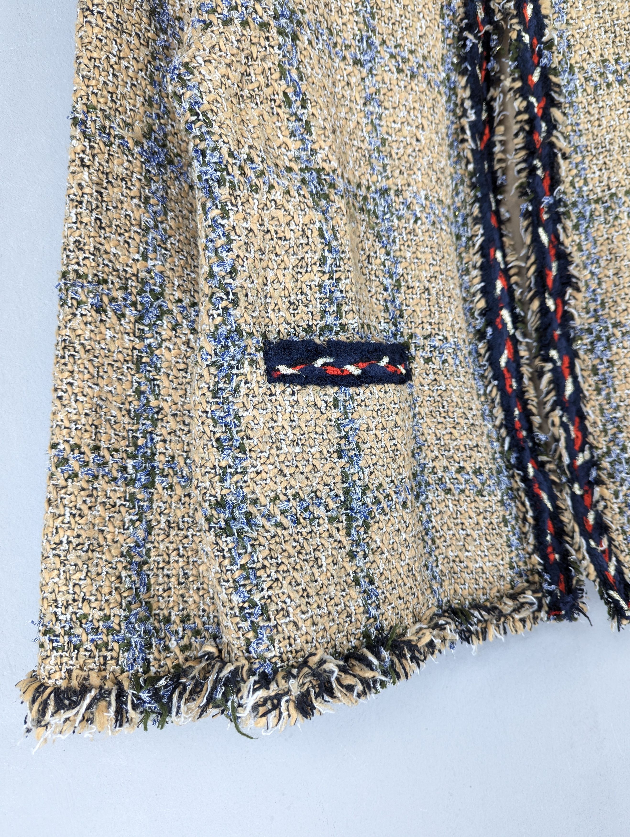 Designer Plastic Island Multicolor Tweed Cropped Jacket Size M / US 6-8 / IT 42-44 - 6 Thumbnail