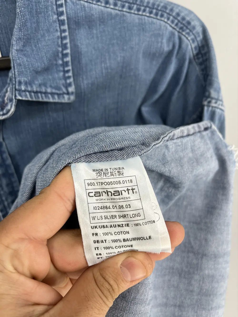 Carhartt Vintage Carhartt WIP Denim Weldon Shirt Washed Blue Size US M / EU 48-50 / 2 - 9 Thumbnail
