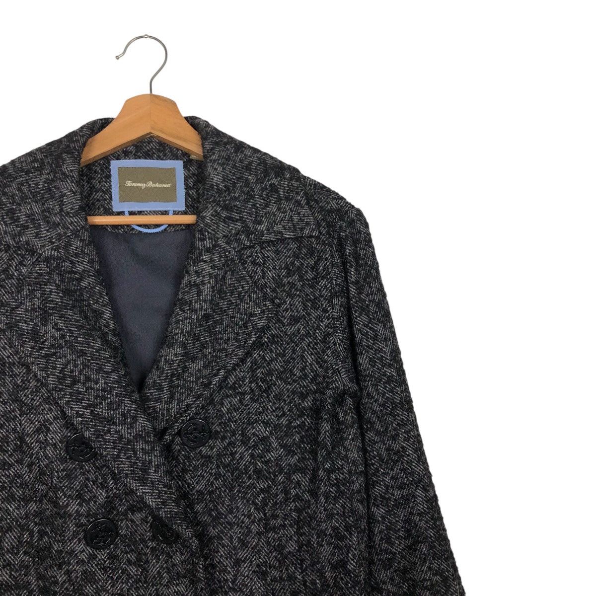 Japanese Brand Tommy Bahama Wool Blend Peacoat — Charcoal Herringbone Size US XS / EU 42 / 0 - 7 Thumbnail