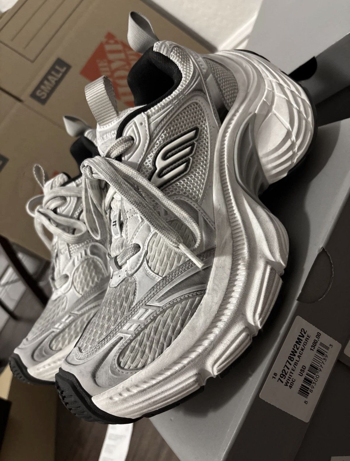 Balenciaga Balenciaga 10XL T7 Blanco/Gris/Negro 792778W2MV2 Auténtico Size US 7 / EU 40 - 1 Thumbnail