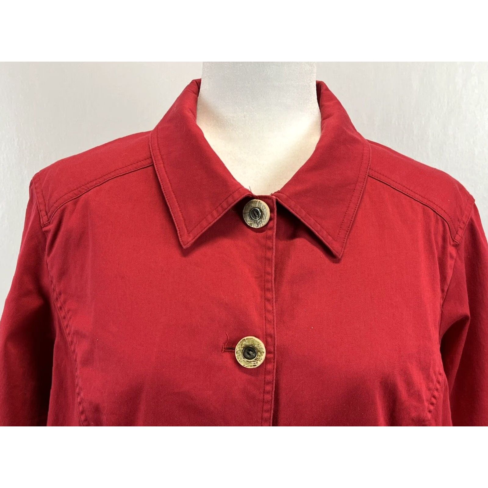 Coldwater Creek Coldwater Creek Womens Plus Red Short Sleeve Unlined Jacket Casual Cotton Size 3XL / US 20-22 - 3 Thumbnail
