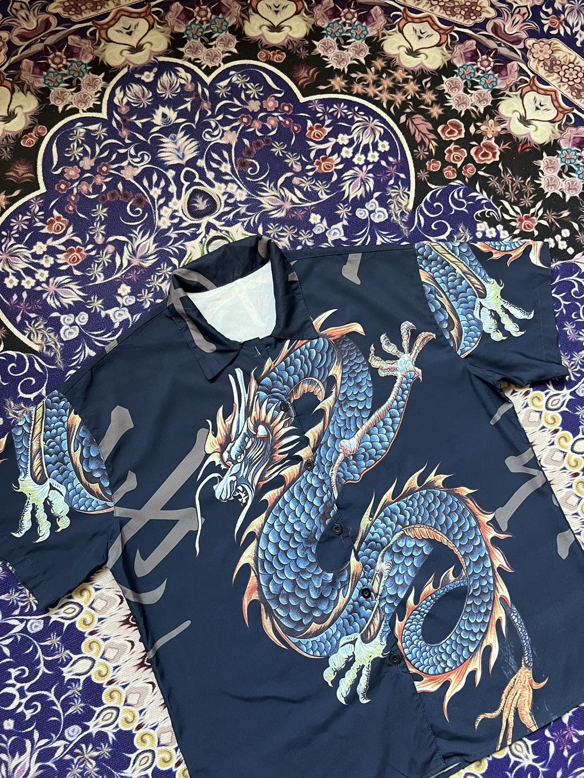 Japanese Brand Vintage Dragon Print Sukajan Y2K Japanese Button Up Size US L / EU 52-54 / 3 - 4 Thumbnail
