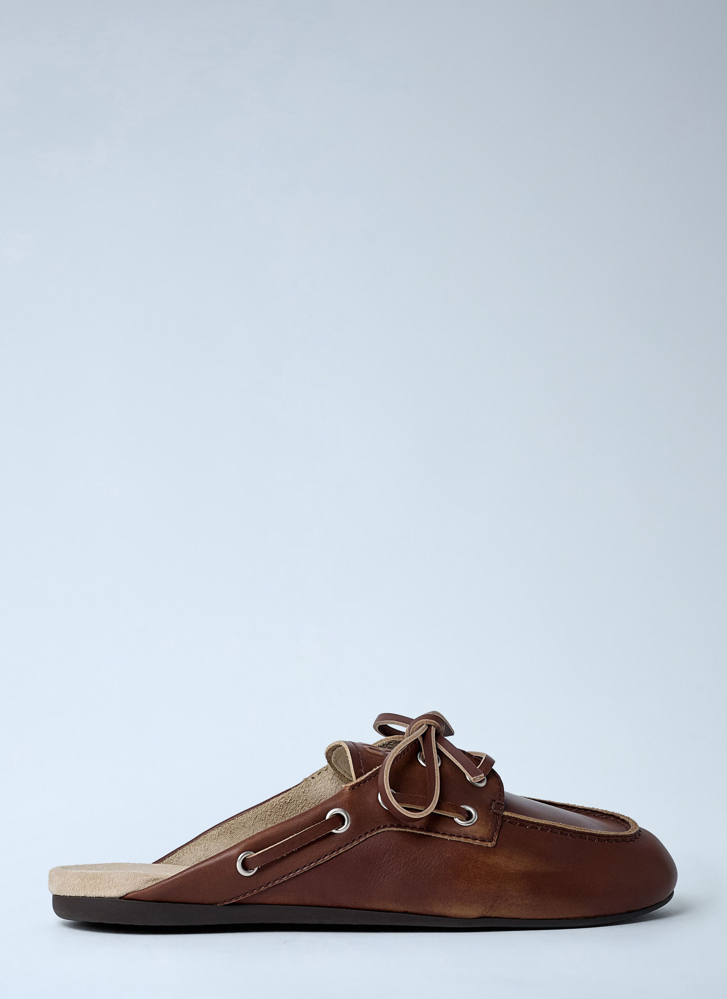 Leather Lace-Up Mules
