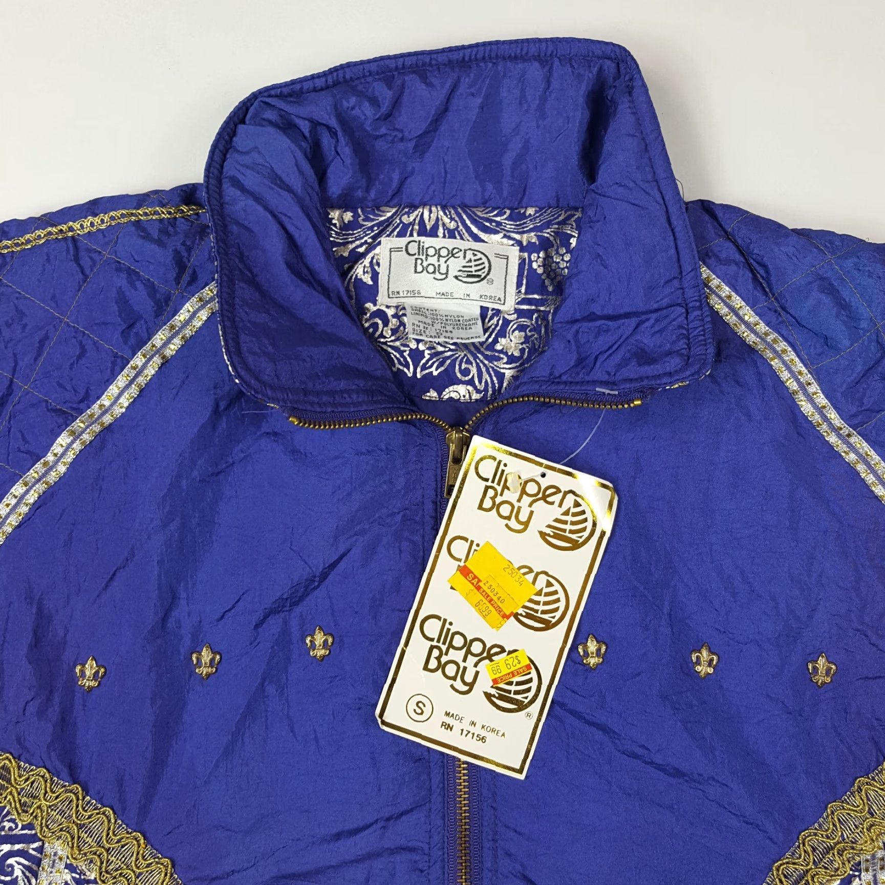 Vintage VINTAGE Purple Gold Women's Small Tracksuit Top Full Zip Up Jacket Windbreaker Size S / US 4 / IT 40 - 2 Thumbnail
