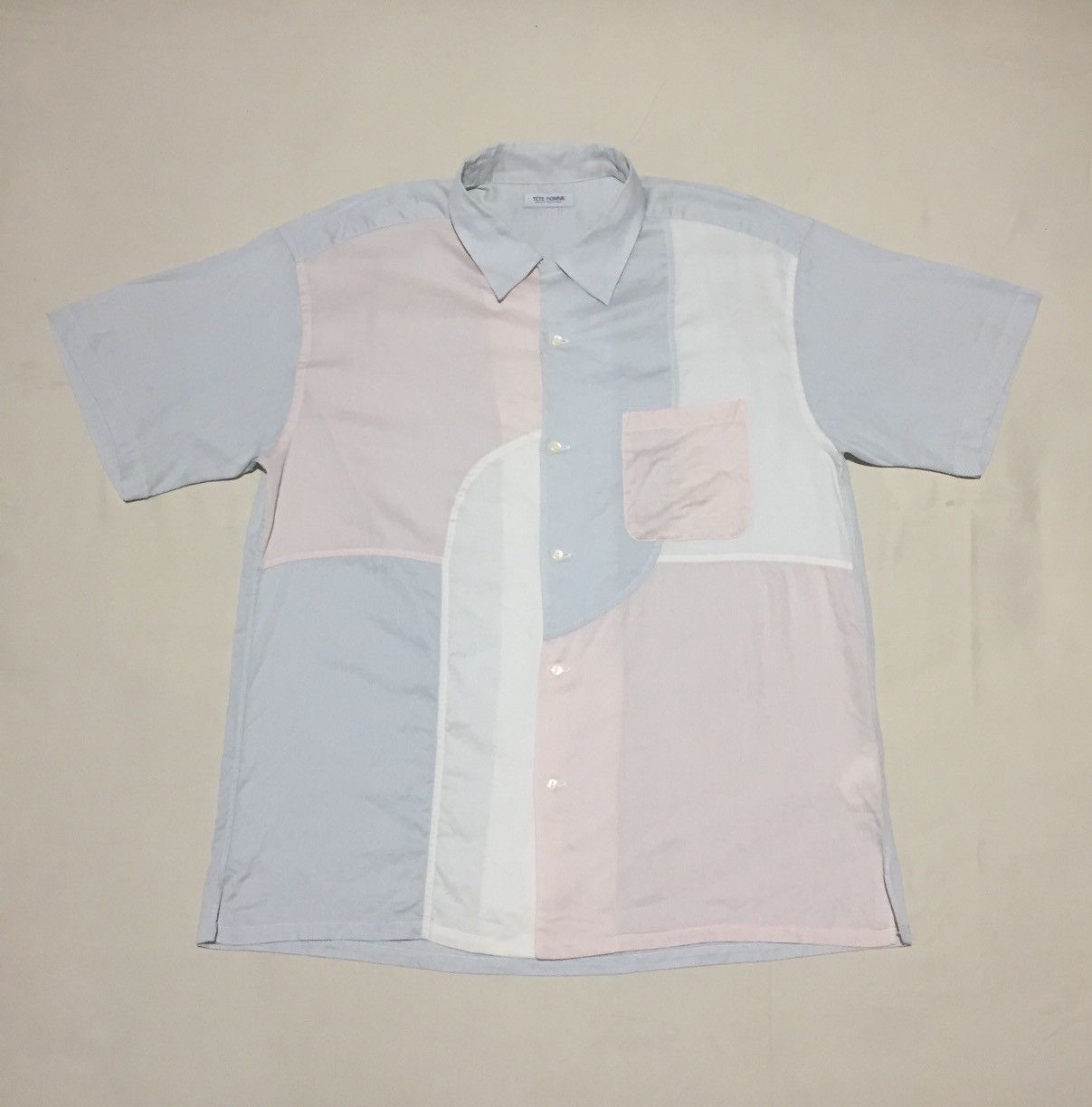 image of Vintage Tete Homme By Issey Miyake Asymmetric Shirt Button in Mix, Men's (Size XL)