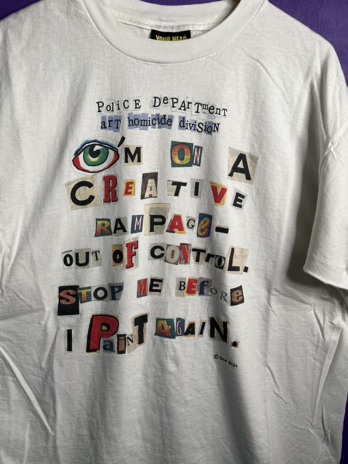 Vintage Vintage 90s Fred Babb police department homicides art tee Size US XL / EU 56 / 4 - 3 Thumbnail
