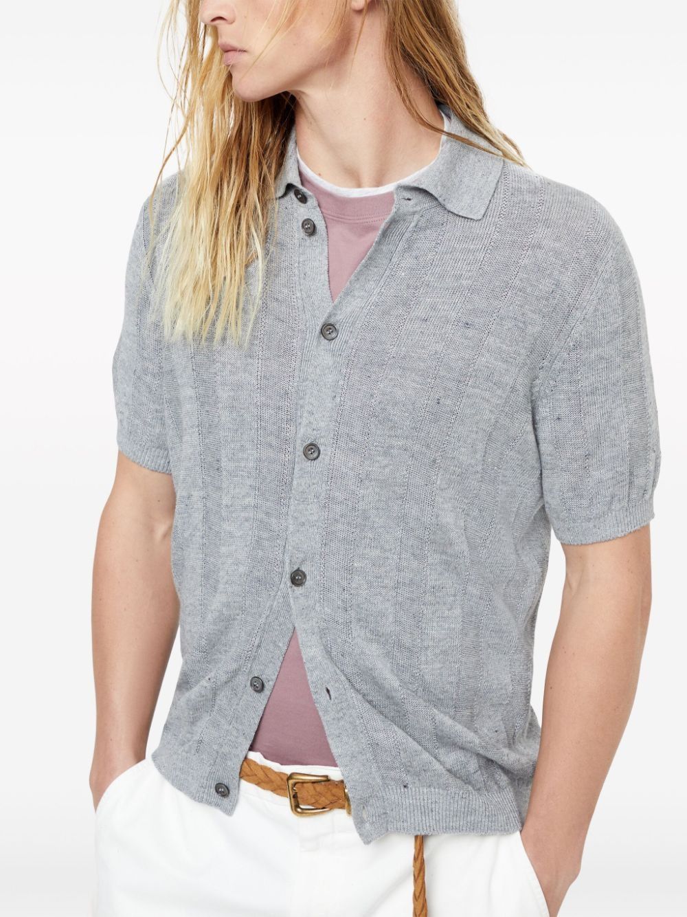 Brunello Cucinelli Polo Sweater in Medium Grey Size US S / EU 44-46 / 1 - 1 Thumbnail