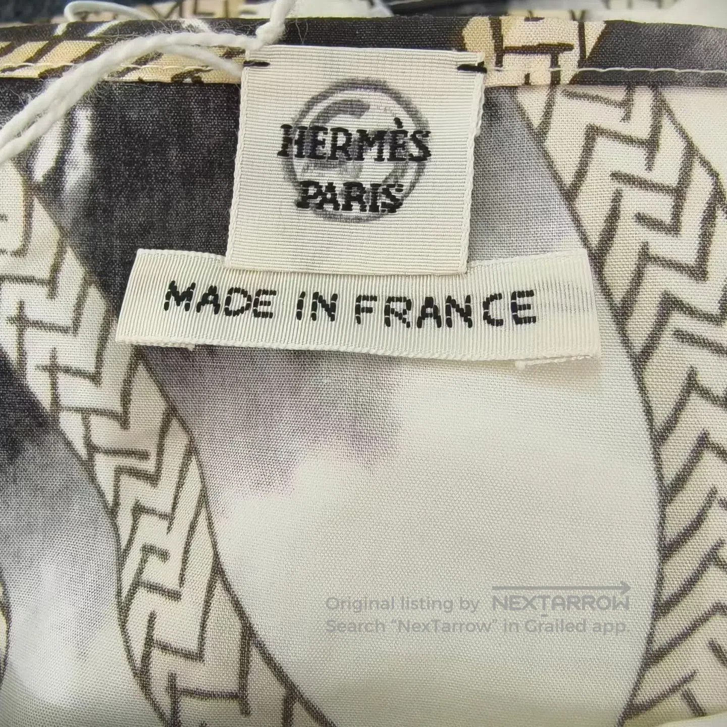 Hermes Hermes Black and White Print Back Waist Tie Top| Size XXS / US 00 / IT 34 - 3 Thumbnail