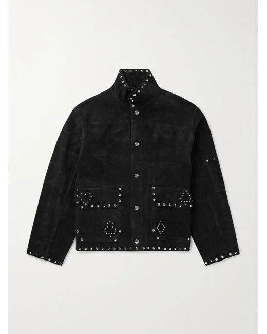 Bode Bode Deck of Cards Leather Suede Jacket - Size Medium Size US M / EU 48-50 / 2 - 1 Thumbnail