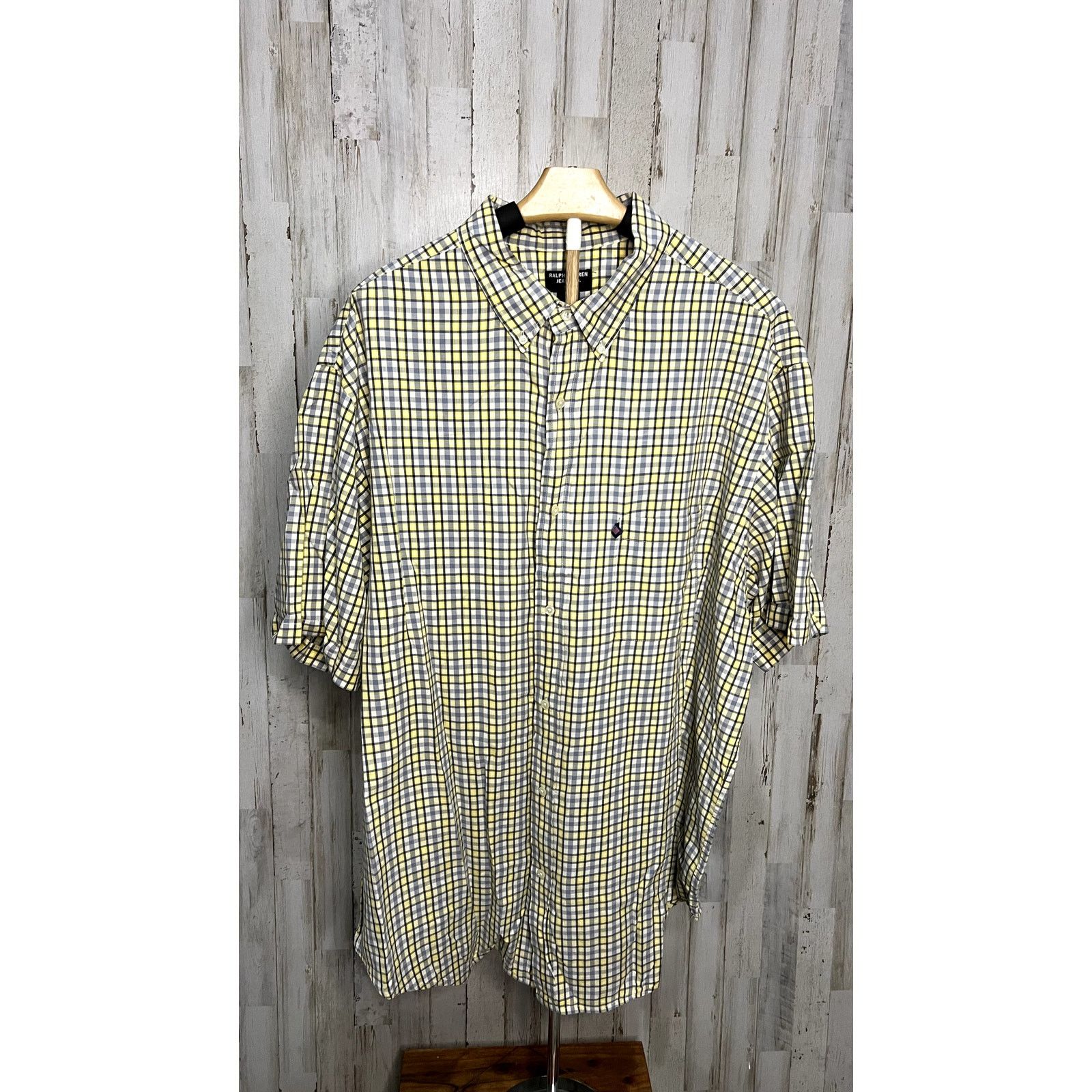 Ralph Lauren Ralph Lauren Men's XXL Yellow Plaid Short Sleeve Button-Up Size US XXL / EU 58 / 5 - 2 Thumbnail