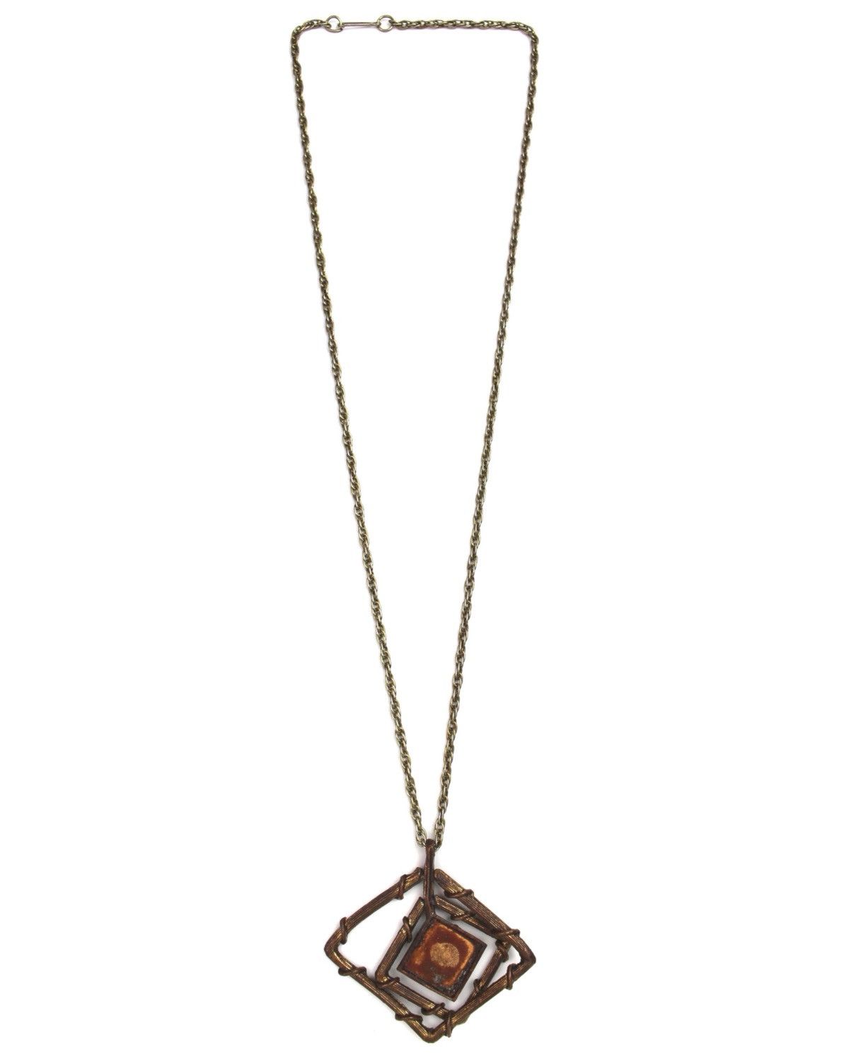 Vintage 2000S JAPANESE MADE MODERNIST ARCHITECTURAL COPPER NECKLACE Size ONE SIZE - 2 Thumbnail