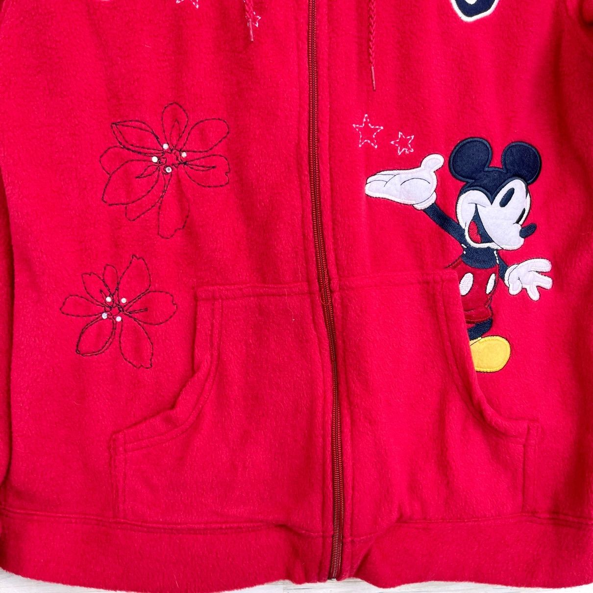 Disney Disney Mickey Fleece Hooded Zip Jacket Red Kangaroo Womens S Size S / US 4 / IT 40 - 3 Thumbnail