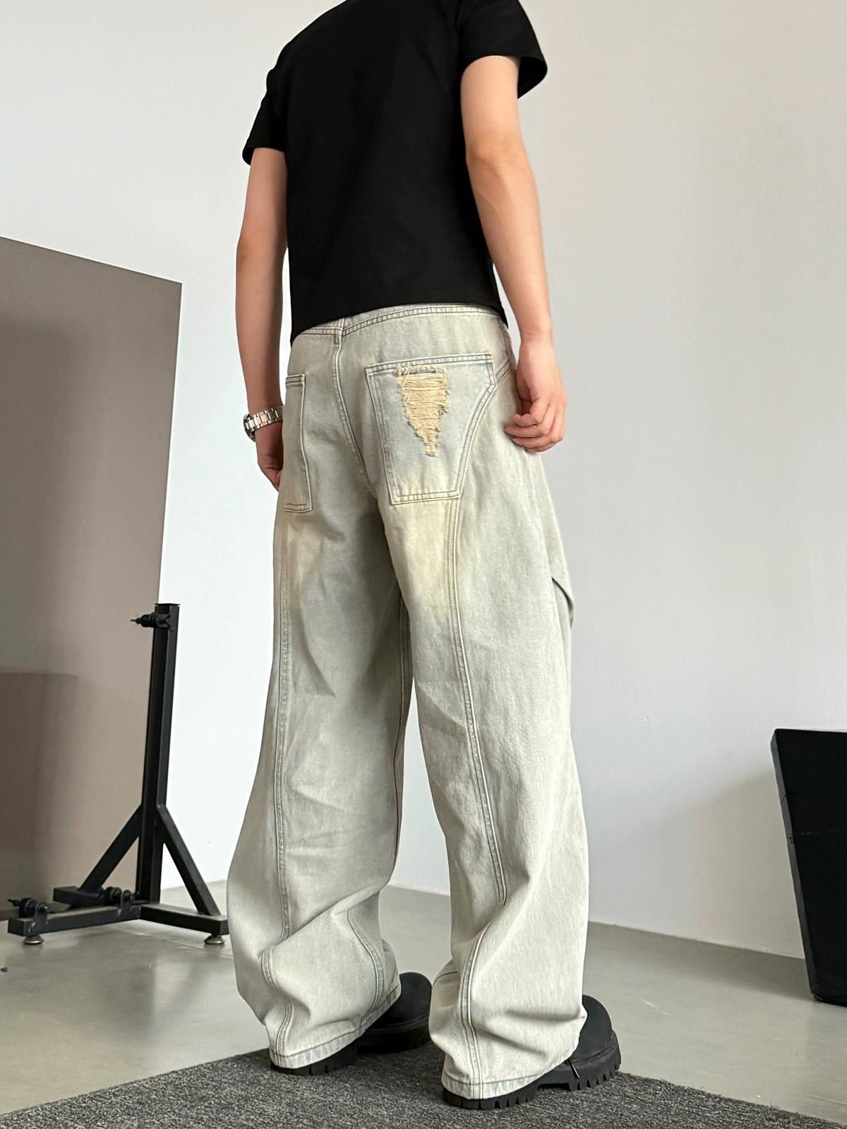Other Distressed Ripped Wide-Leg Jeans Size US 30 / EU 46 - 5 Thumbnail