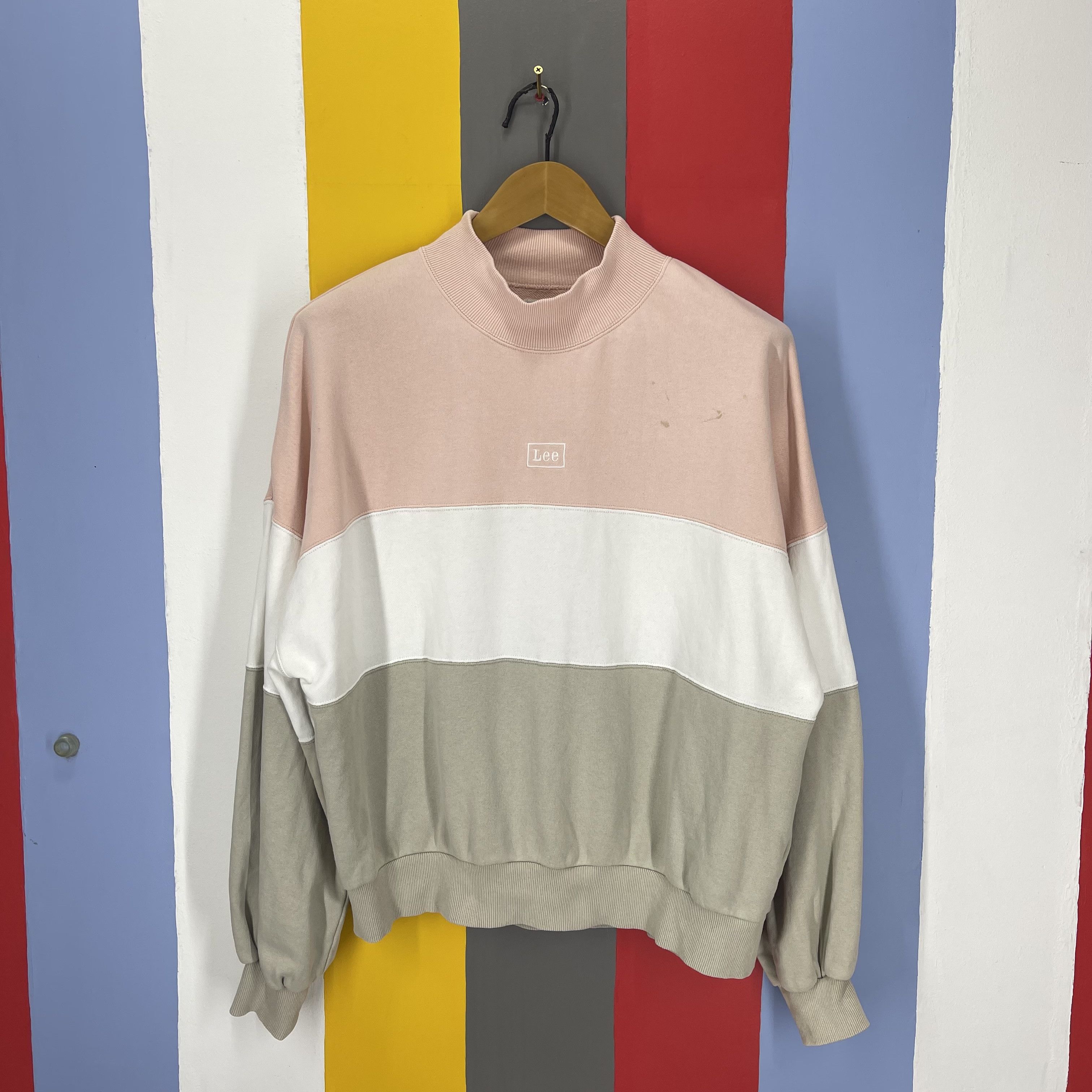 Lee 90’s LEE Striped Mock Crewneck Sweatshirt Size US L / EU 52-54 / 3 - 1 Thumbnail