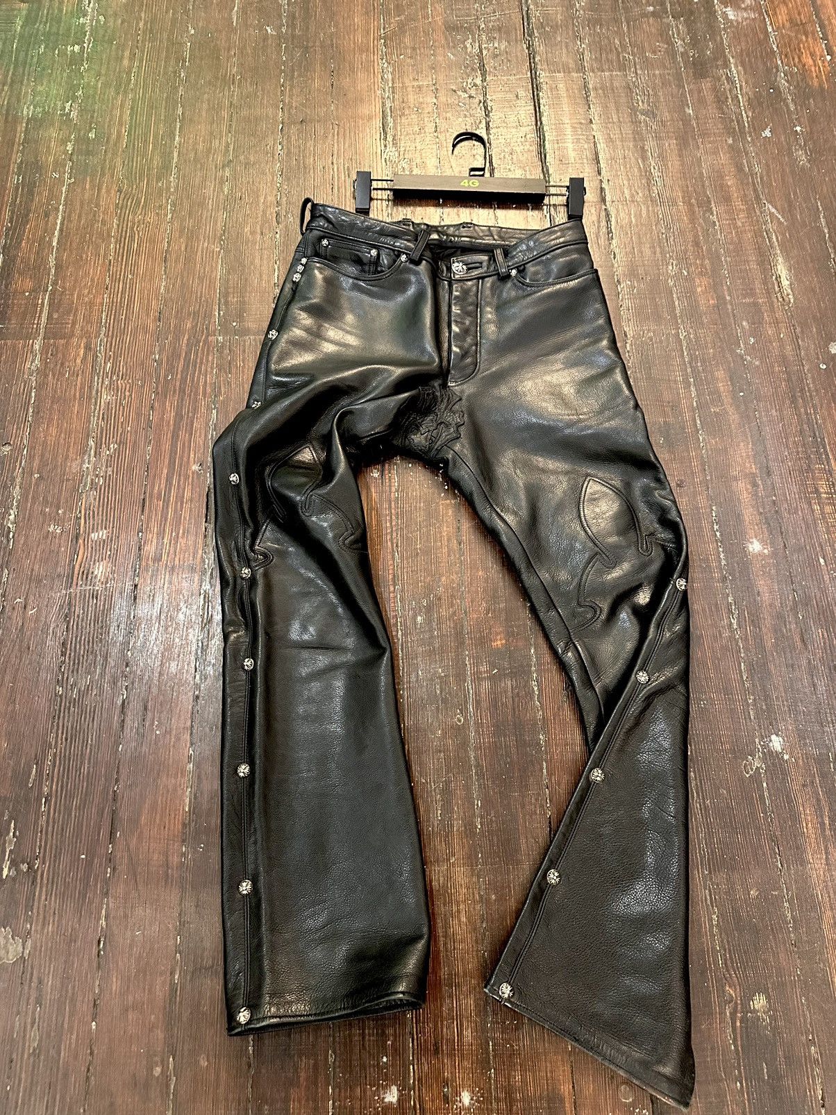 Chrome Hearts CHROME HEARTS CUSTOM STUDDED ROCKSTAR LEATHER JEANS CROSS Size US 30 / EU 46 - 2 Thumbnail