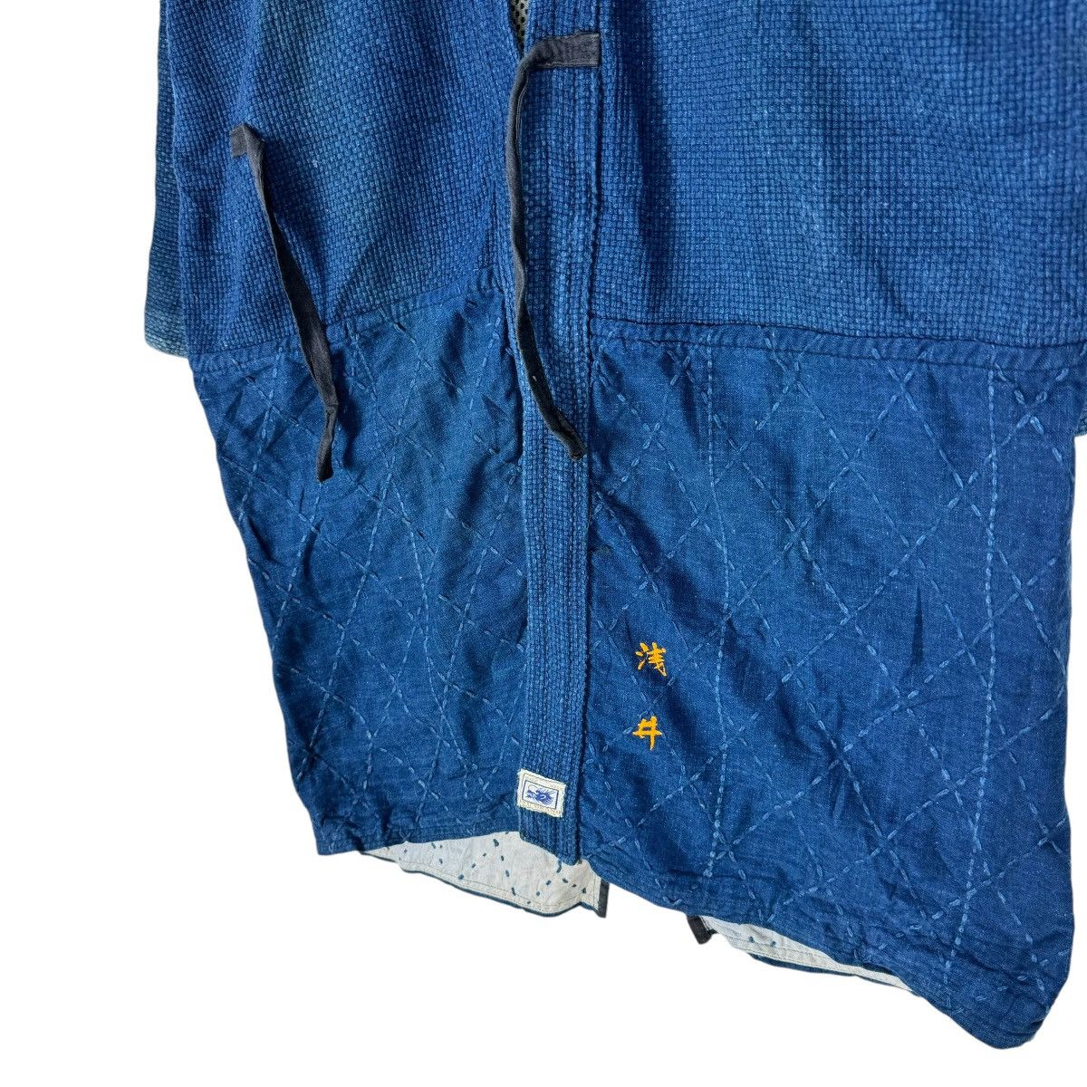 Indigo × Japanese Brand × Kiriko Made 🌟Indigo Noragi Sashiko Kendo Era Boro Size US M / EU 48-50 / 2 - 4 Thumbnail