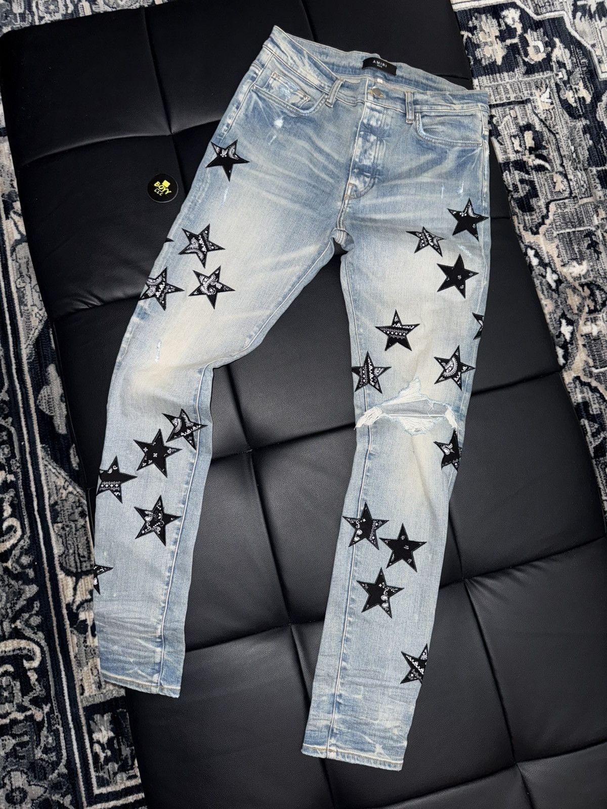 Amiri Amiri Bandana star patch jeans Size US 33 - 2 Thumbnail