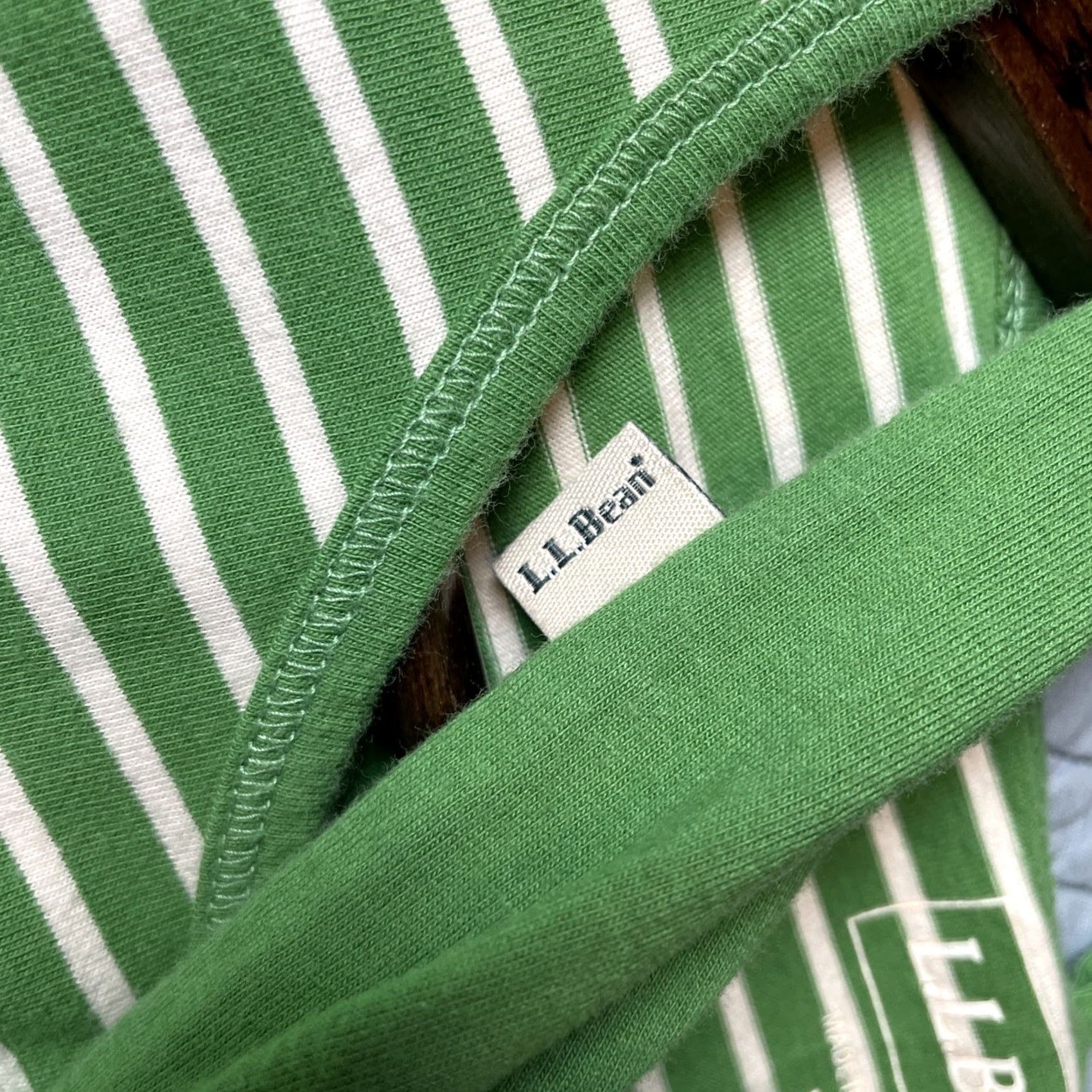 Vintage VINTAGE L.L. Bean Green Striped Knit Top T-Shirt with Scarf Women's M Casual Size M / US 6-8 / IT 42-44 - 4 Thumbnail