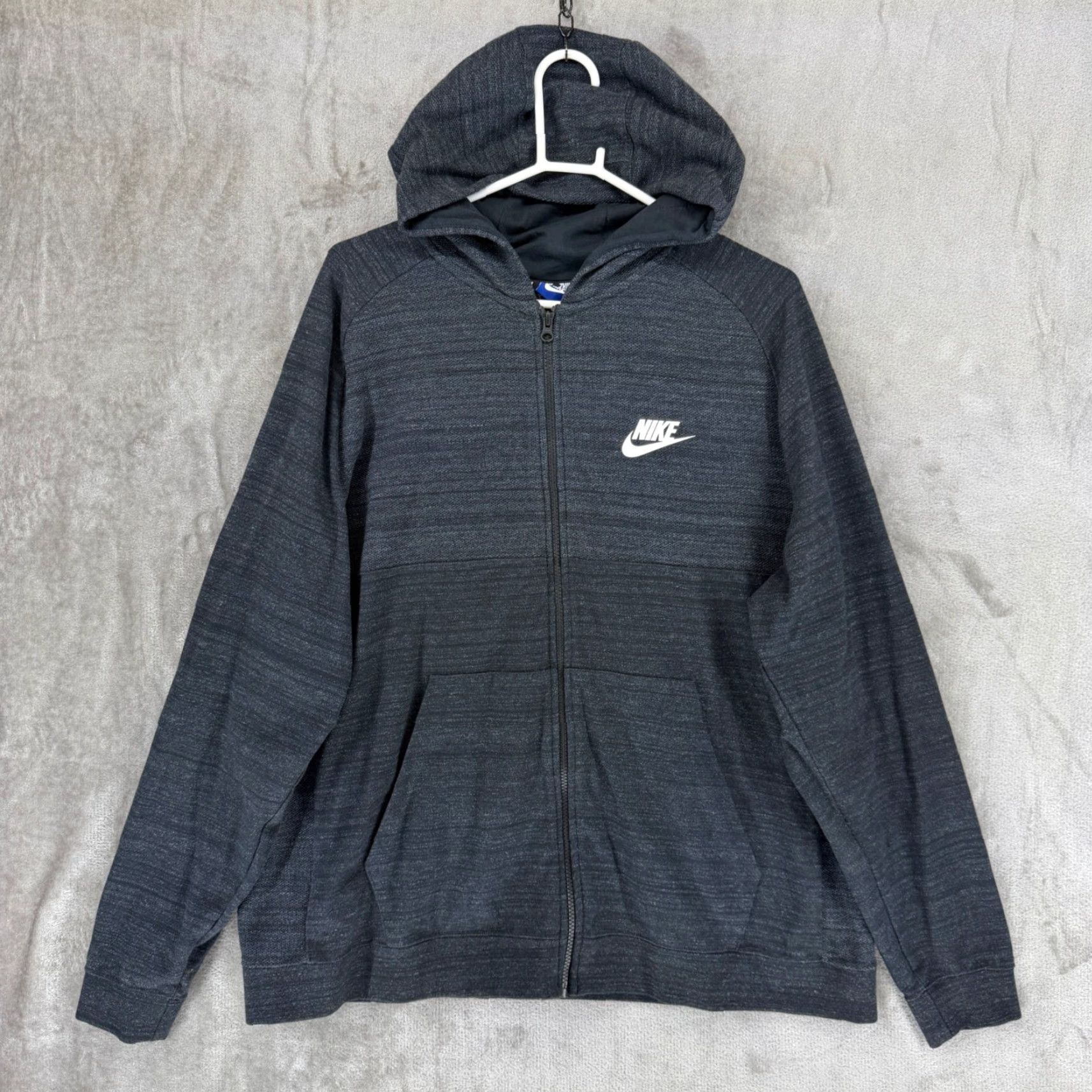 Nike Nike Sportswear Full Zip Hoodie Mens 2XL Charcoal Black Heathered Logo Zipper Pockets All Seasons Size US XXL / EU 58 / 5 - 2 Thumbnail