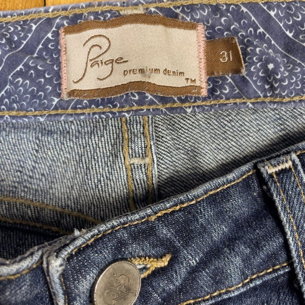 Paige PAIGE Denim Heights Y2K Jeans Straight Leg Medium wash sz 31 Size 31" - 6 Thumbnail