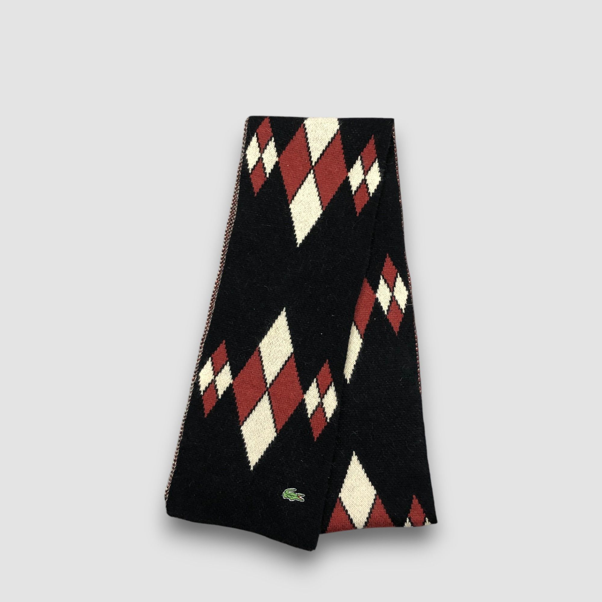 Lacoste Vintage Lacoste Scarf Muffler Argyle Wool Cashmere Scarves Size ONE SIZE - 2 Thumbnail