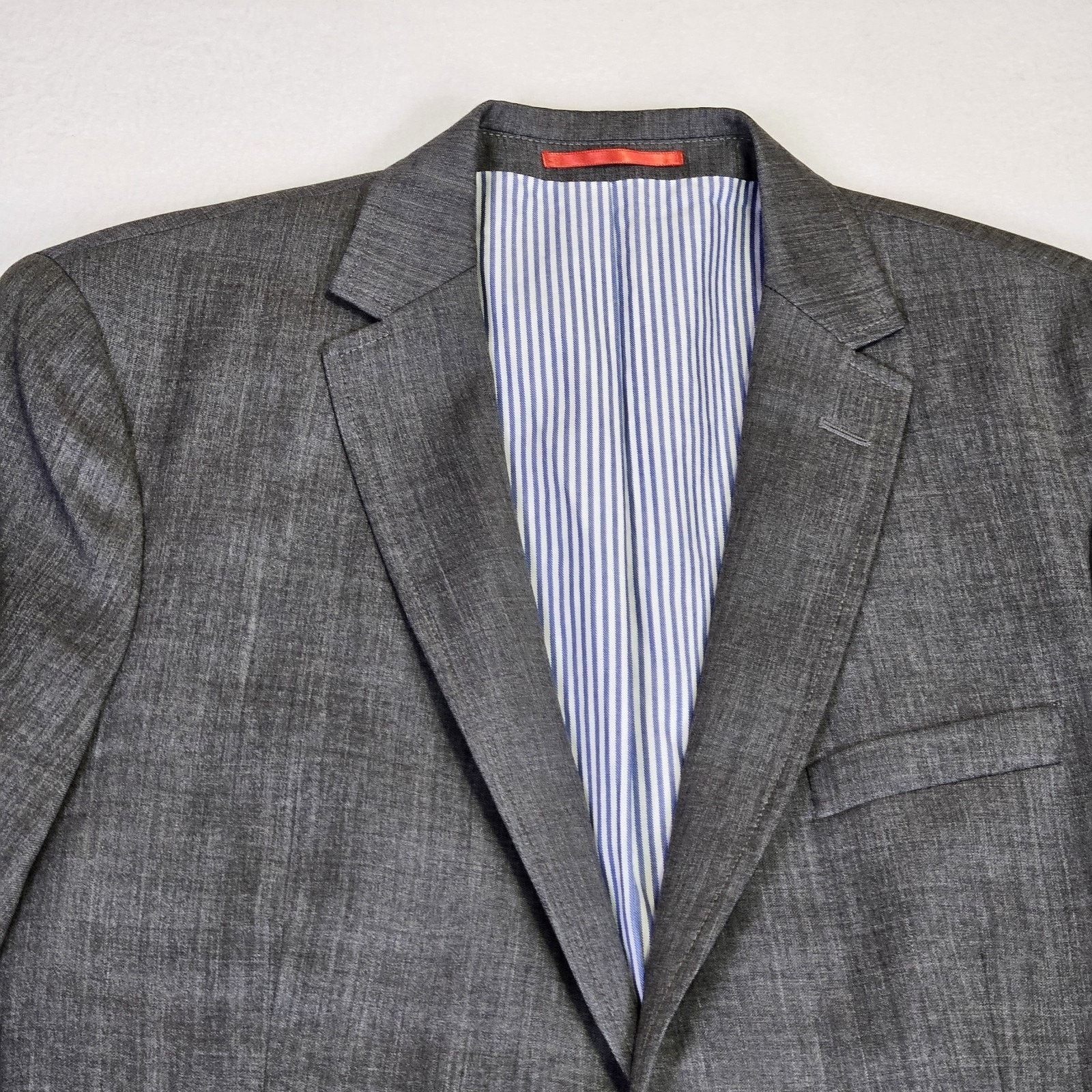 Gant Gant Downtown Jacket Blazer Gold Crest Button Gray Wool Suit Size 42R - 4 Thumbnail