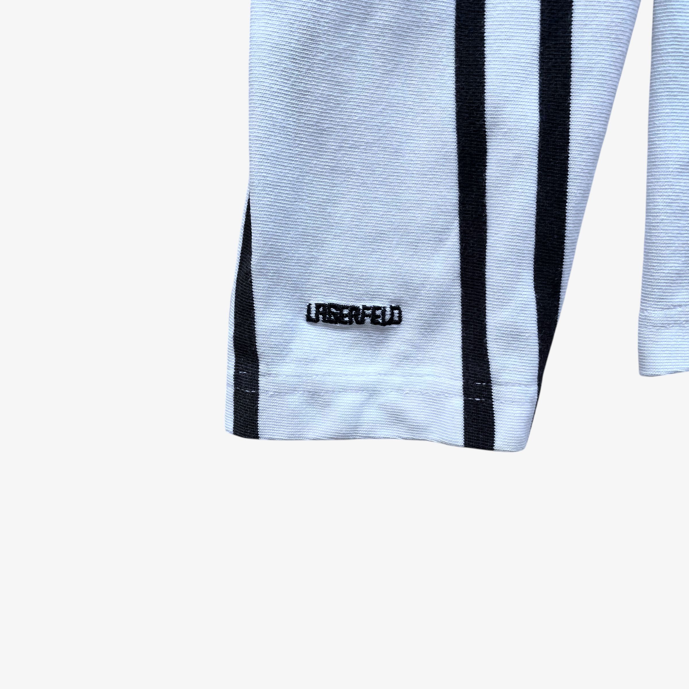Karl Lagerfeld Vintage Y2K Women's Karl Lagerfeld Pinstripe Rugby Shirt Size L / US 10 / IT 46 - 4 Thumbnail