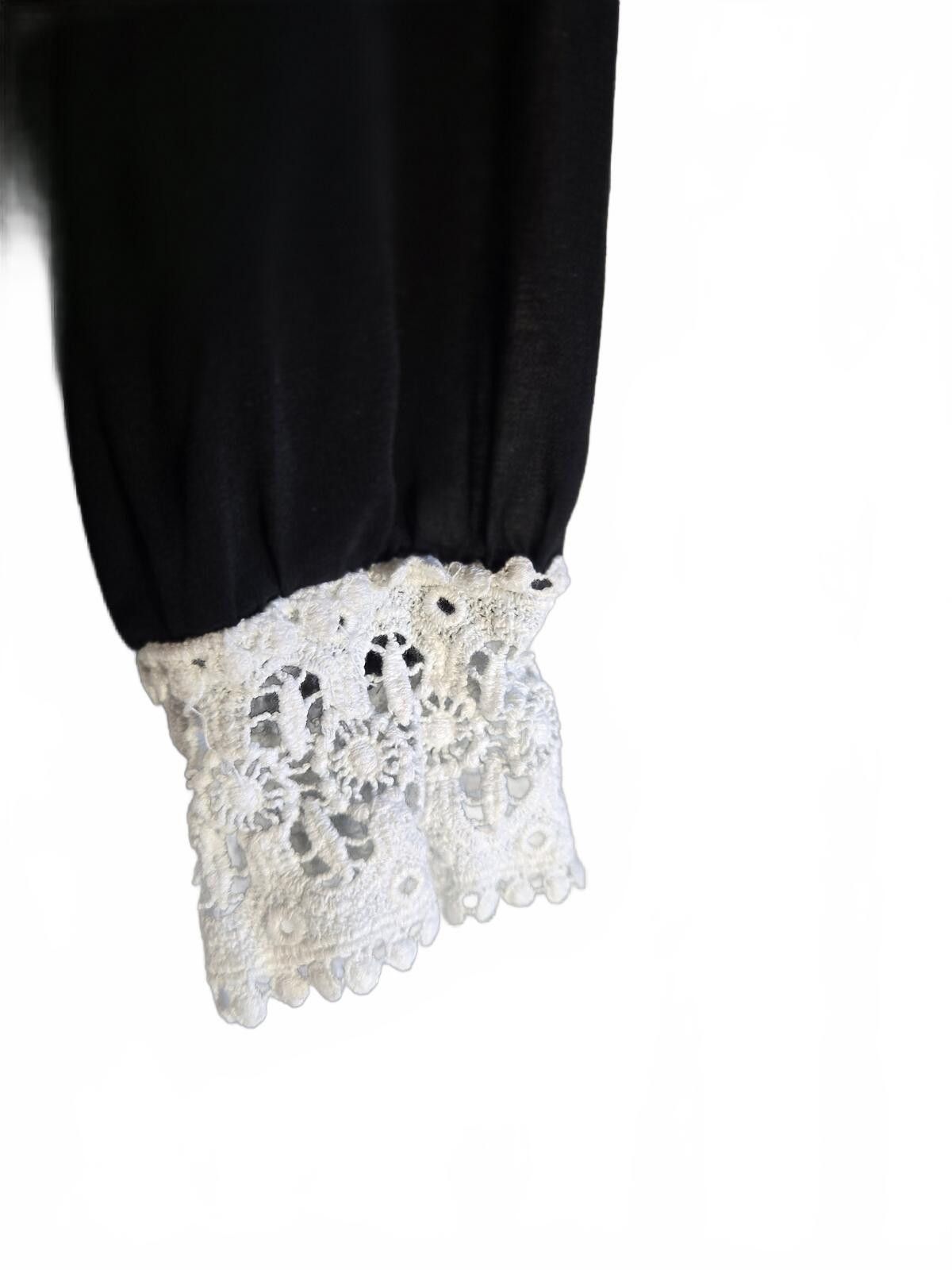 Other Black Sheer Lace Collar Blouse S Coquette Whimsigoth Gothic Size S / US 4 / IT 40 - 5 Thumbnail